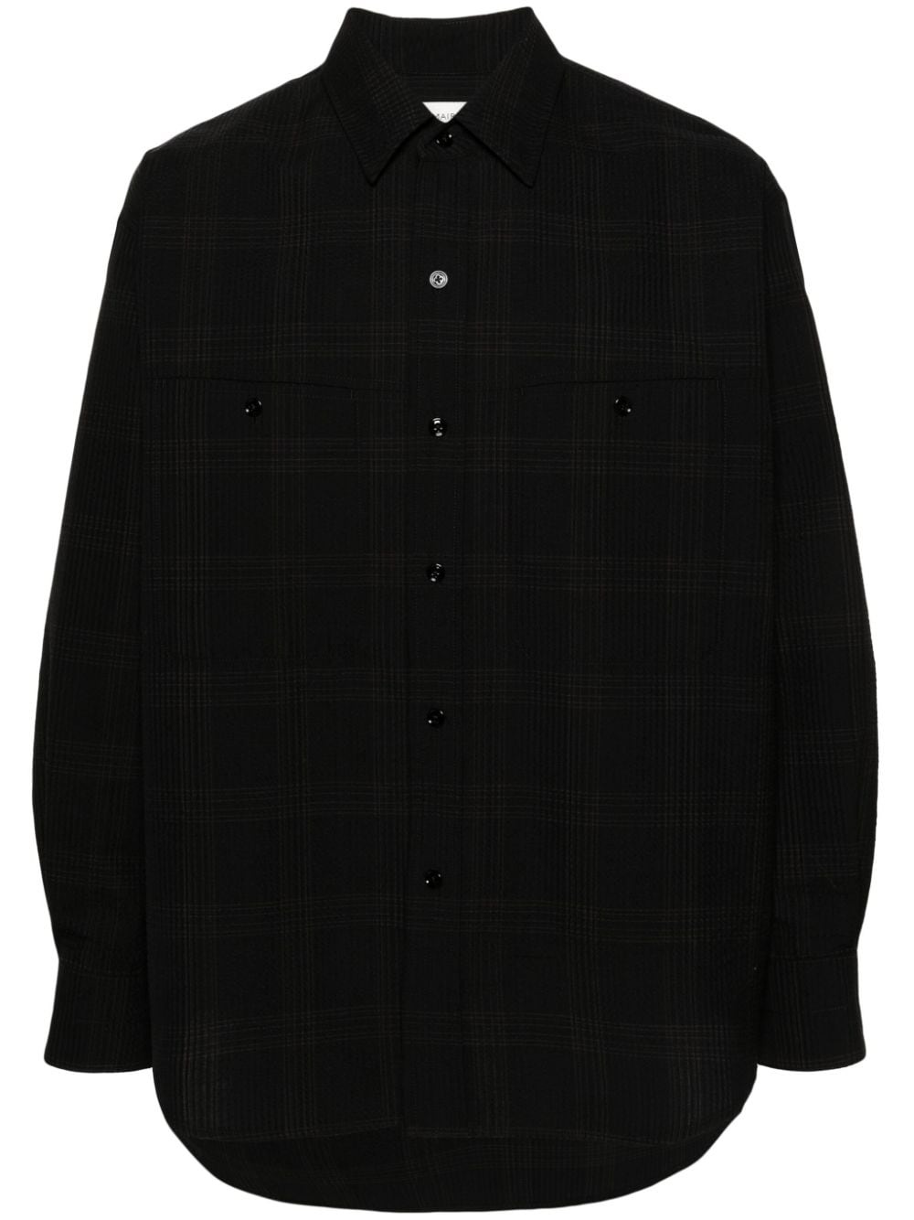 check-pattern seersucker shirt - 1