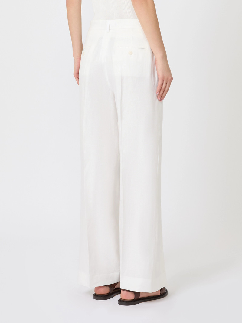 MALIZIA Linen canvas trousers - WHITE 4