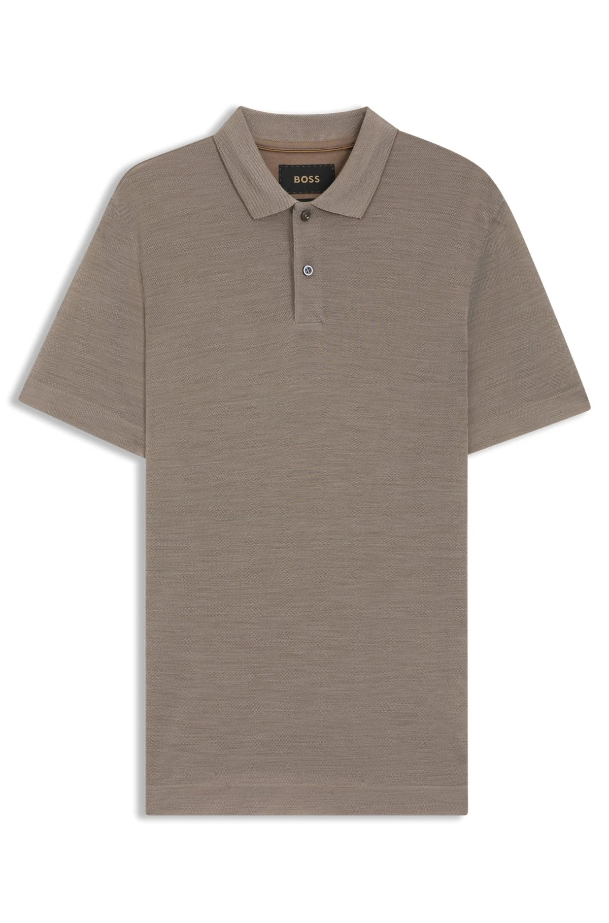 SILK-WOOL POLO SHIRT WITH MOTHER-OF-PEARL BUTTONS - 1