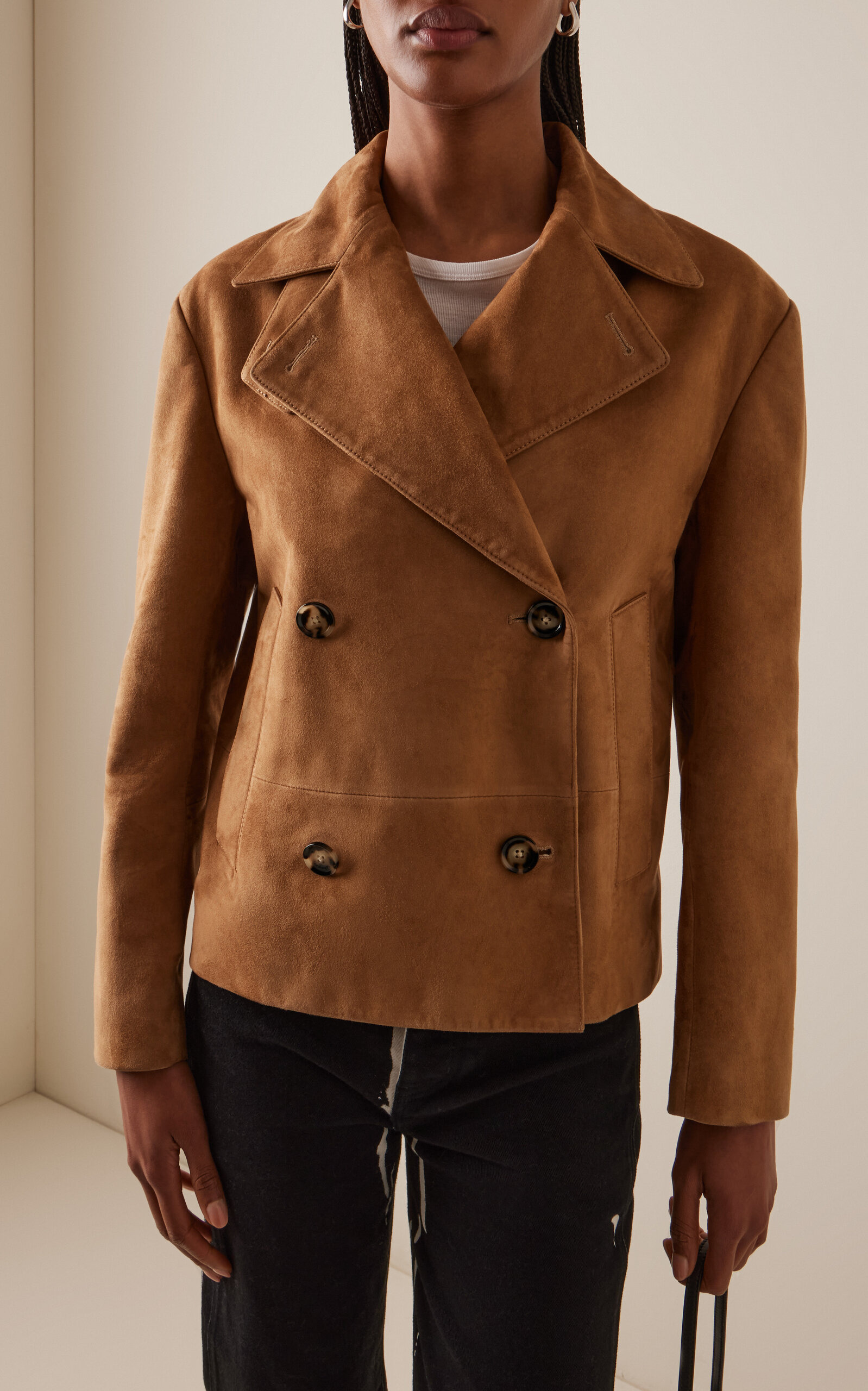 Nola Suede Trench Coat tan - 3