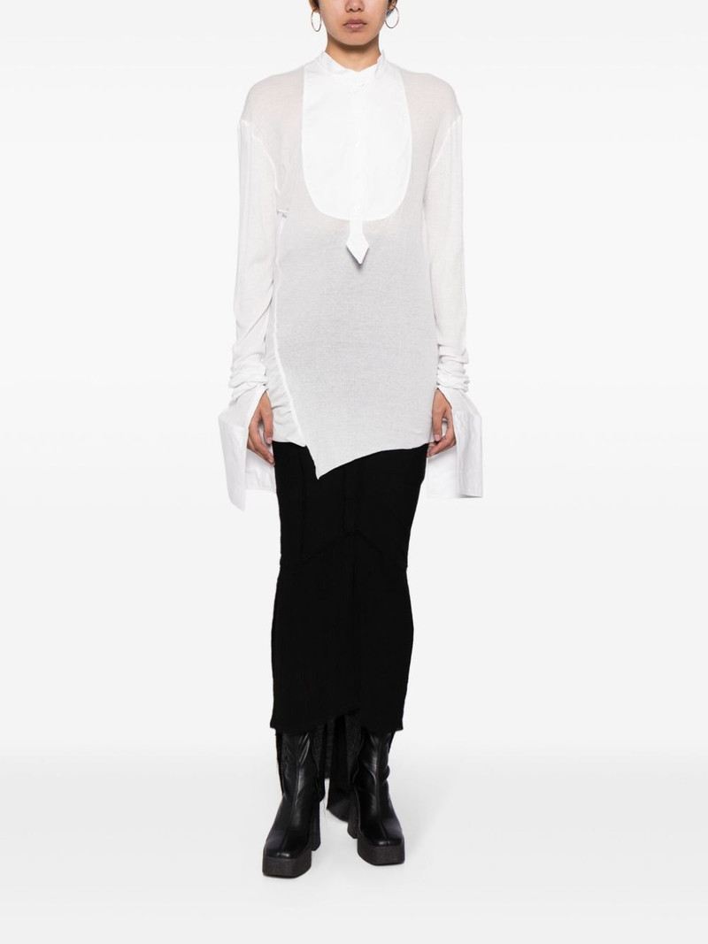 Marc Le Bihan knitted-panel poplin shirt outlook