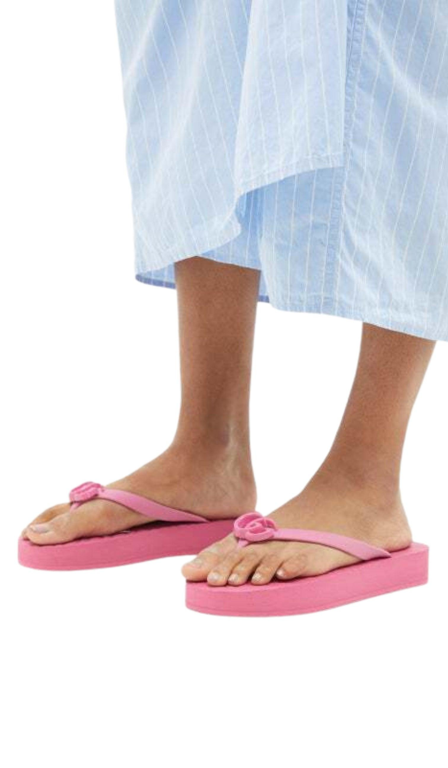 Pascar GG Platform Flip Flop In Pink - 2