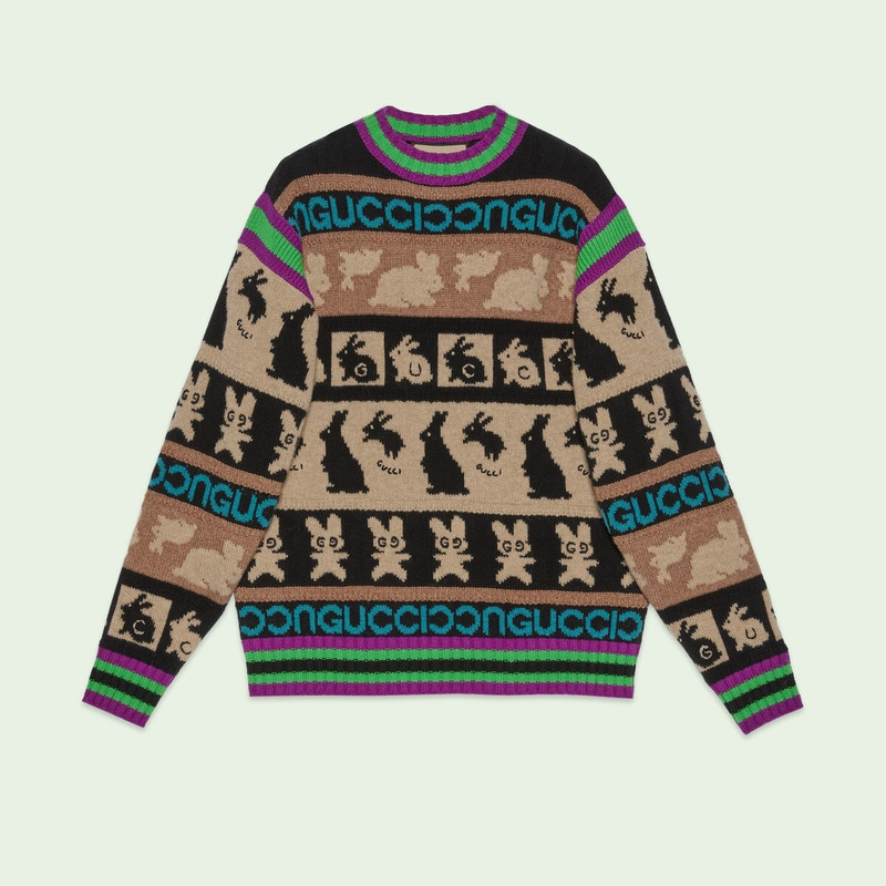 Wool jacquard sweater 1