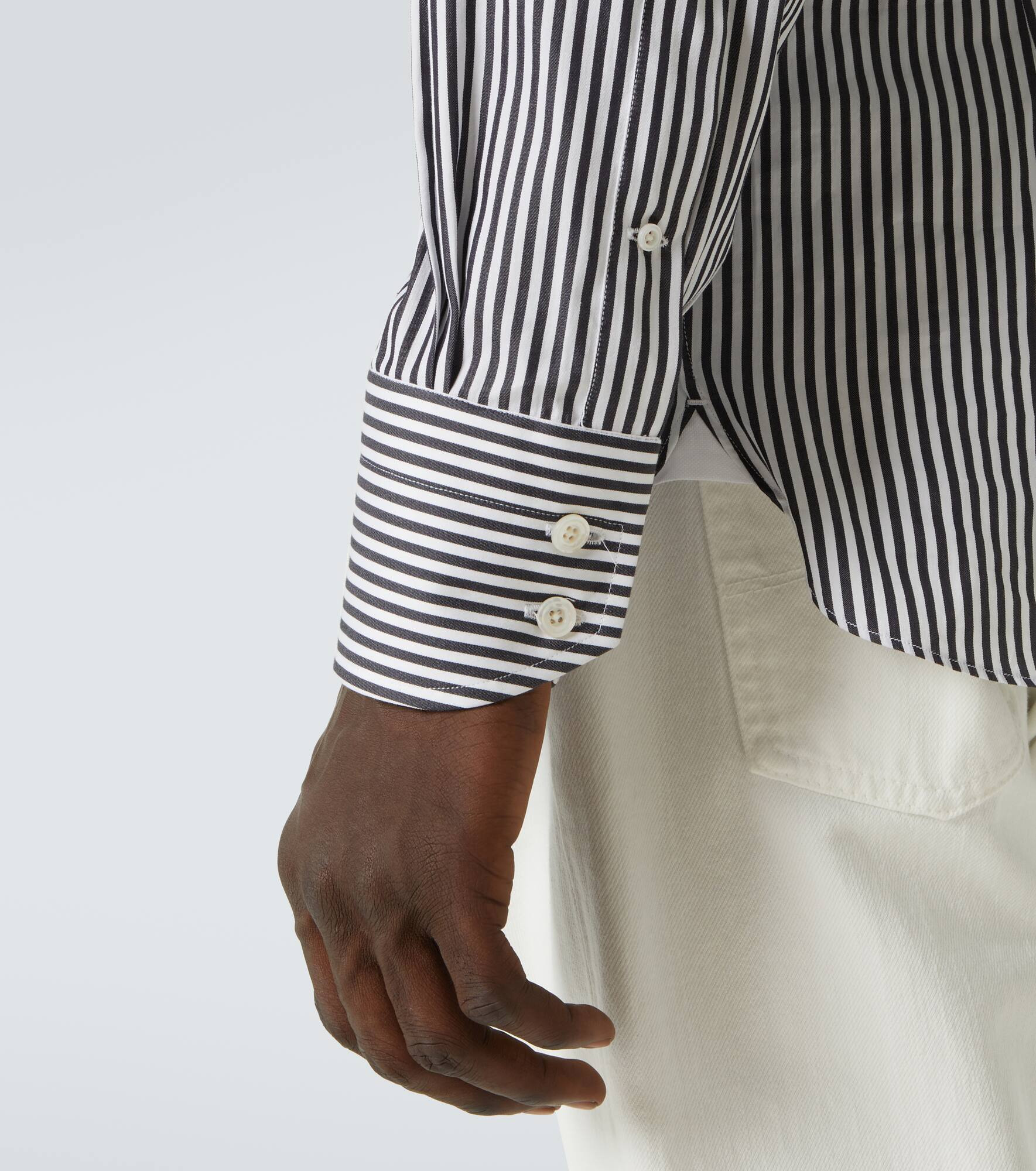 Ladder striped cotton shirt - 6