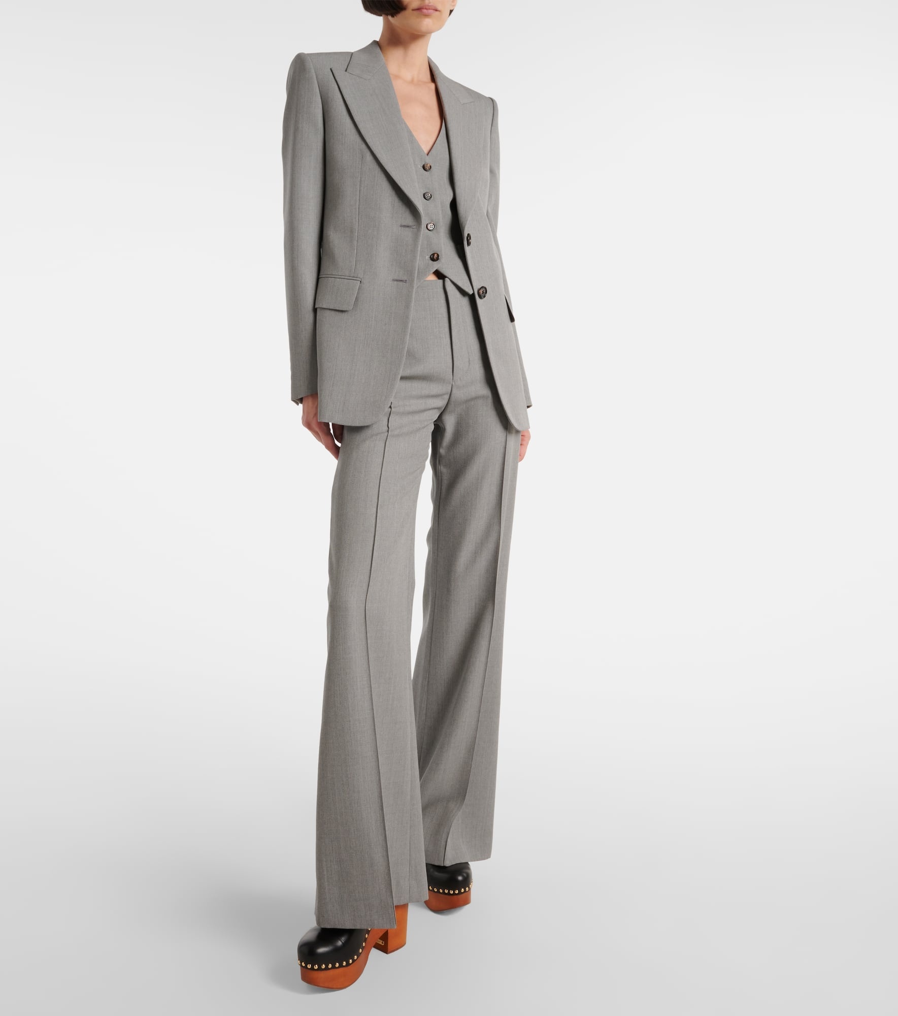 Wool wide-leg pants - 2