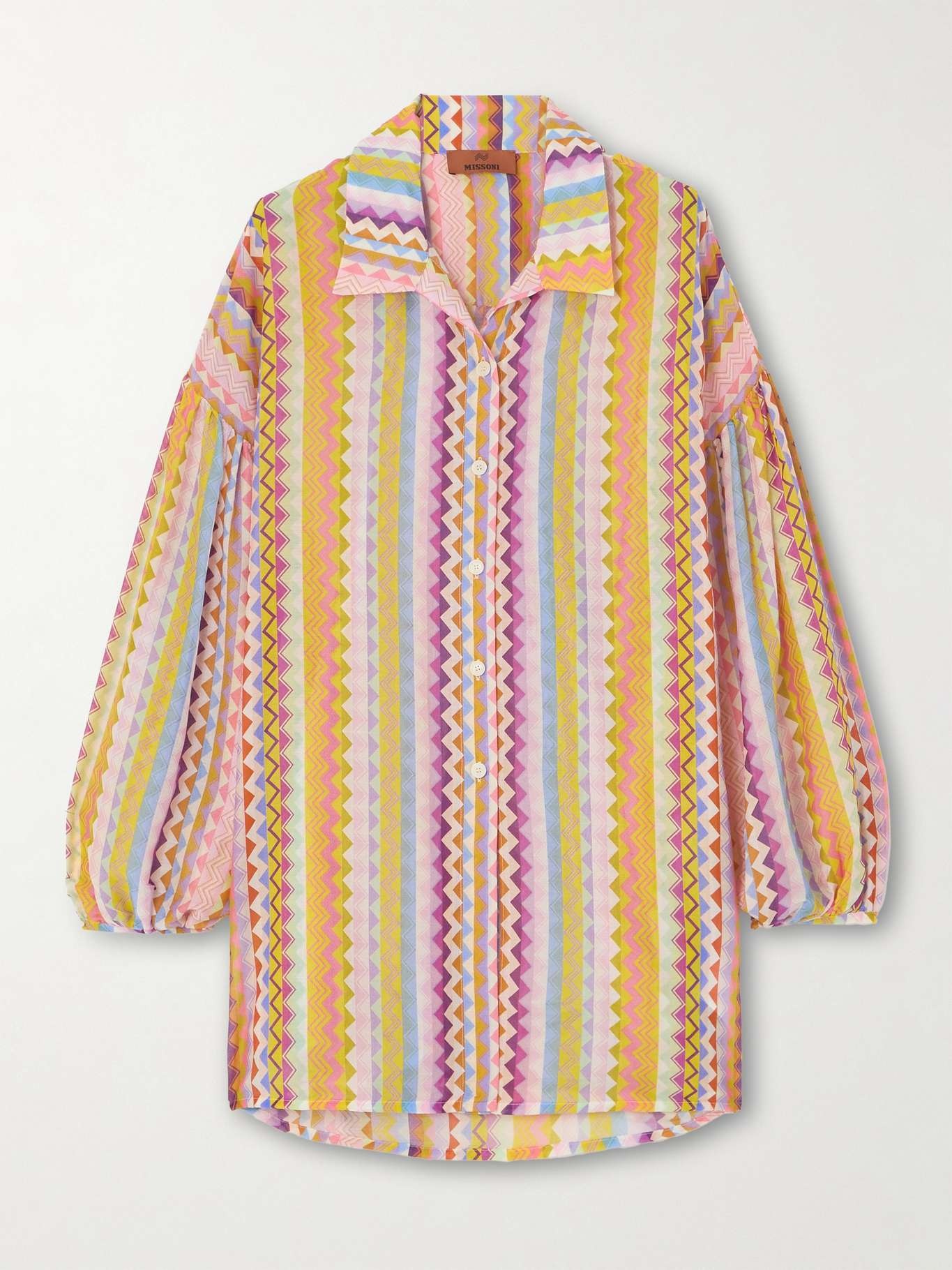 Mare striped cotton and silk-blend coverup - 1