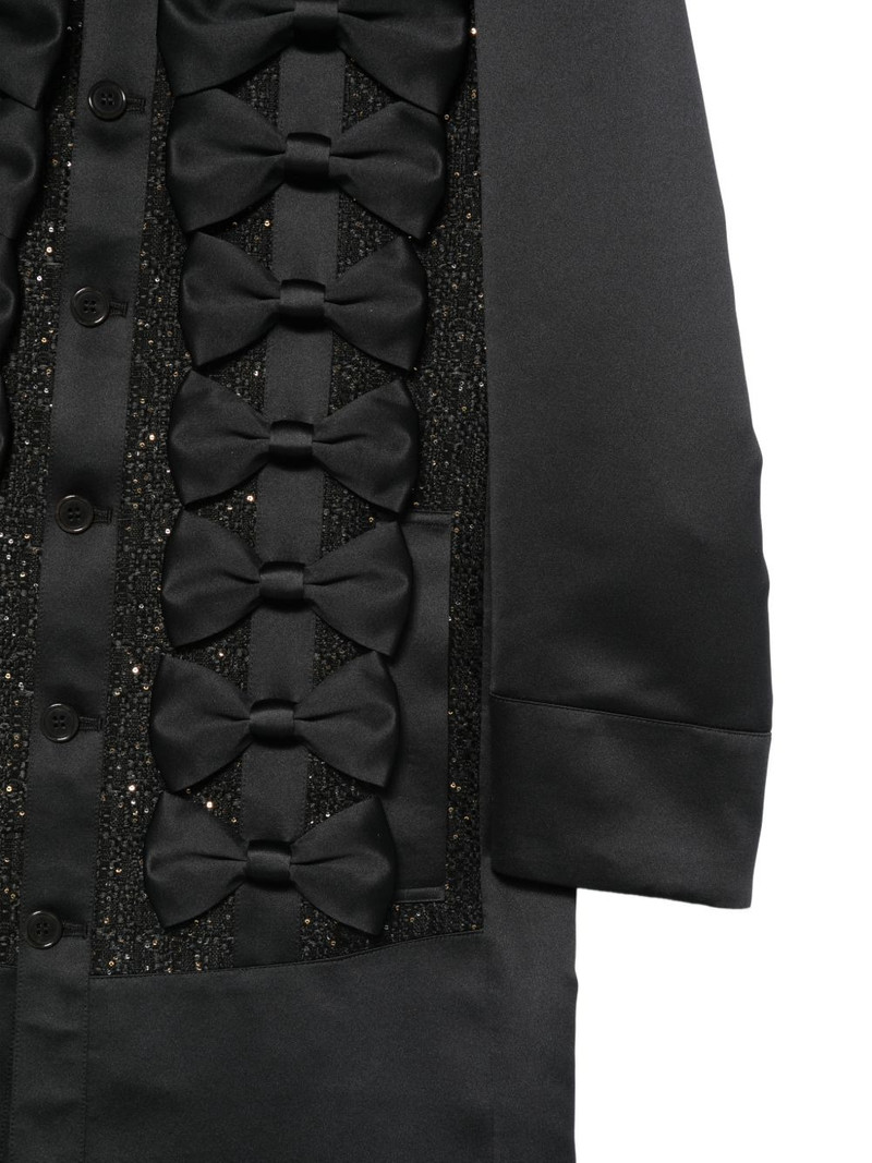 sequin-embellished bow-detail coat 3