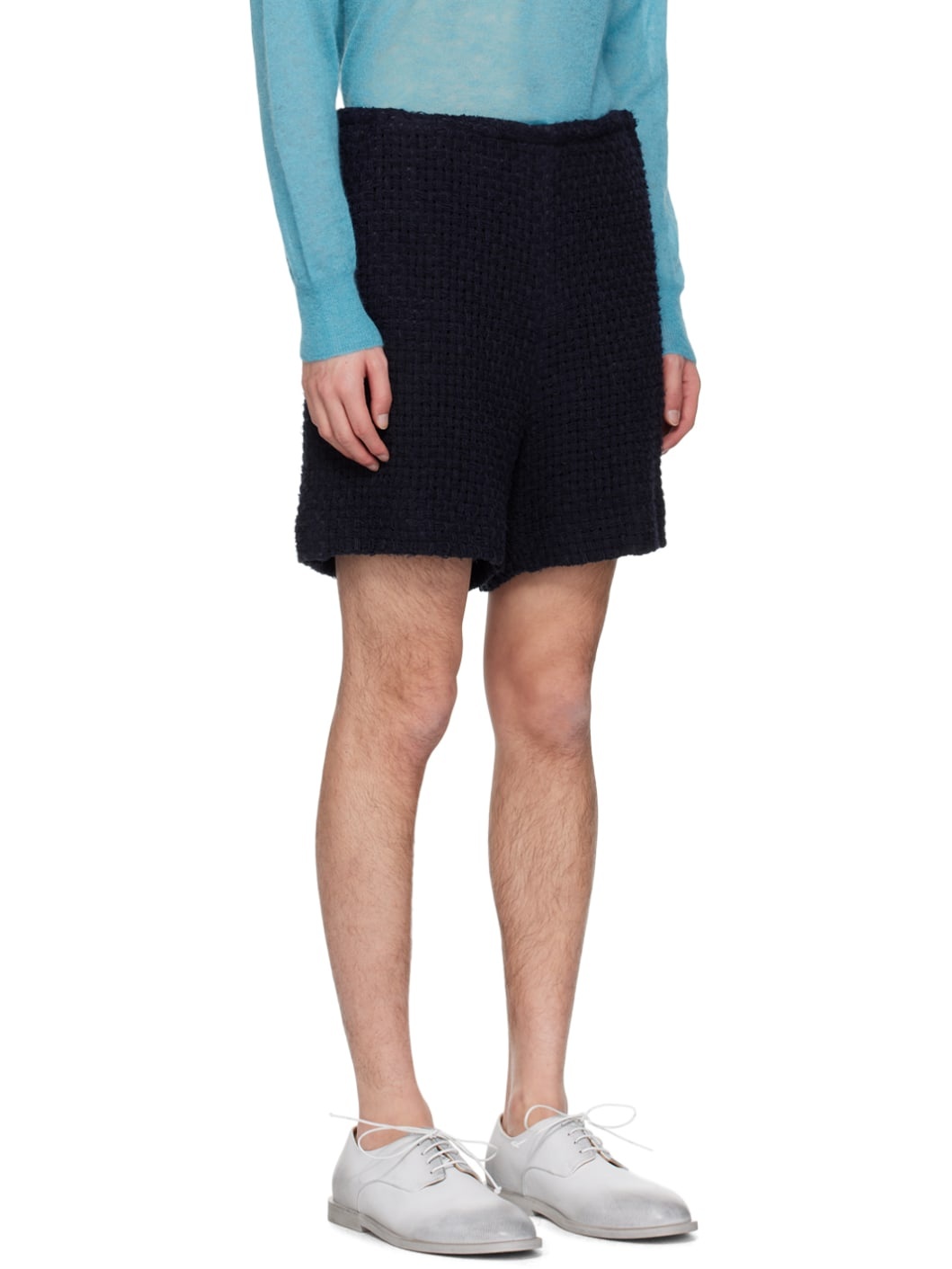 Navy Homespun Shorts - 2