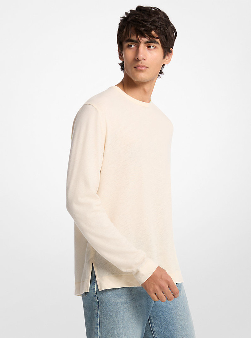 Linen and Cotton Jersey Long-Sleeve T-Shirt 1