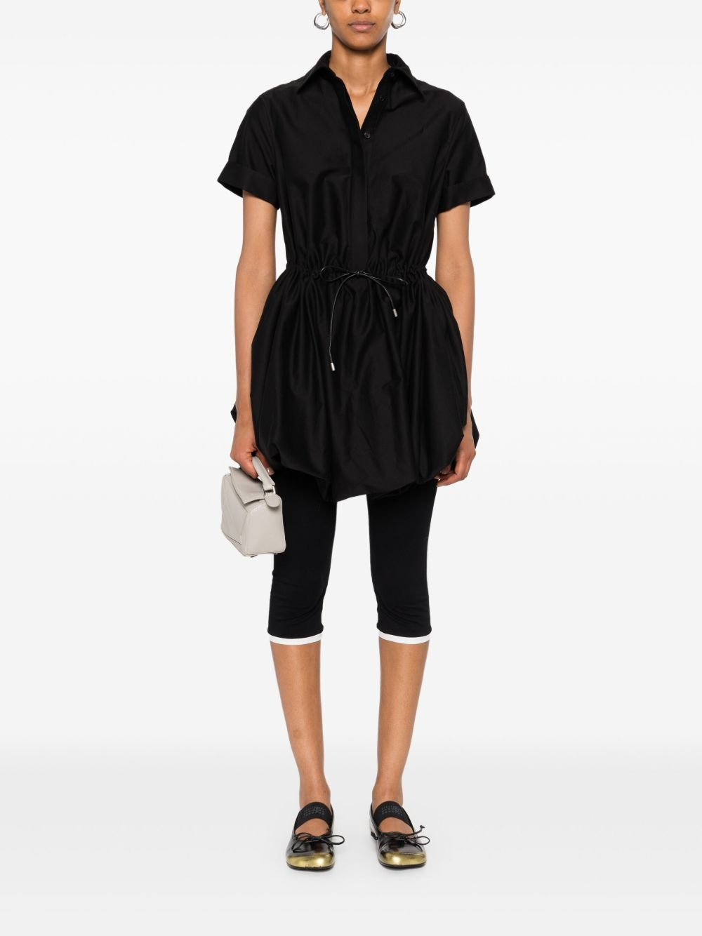 drawstring balloon mini dress - 2