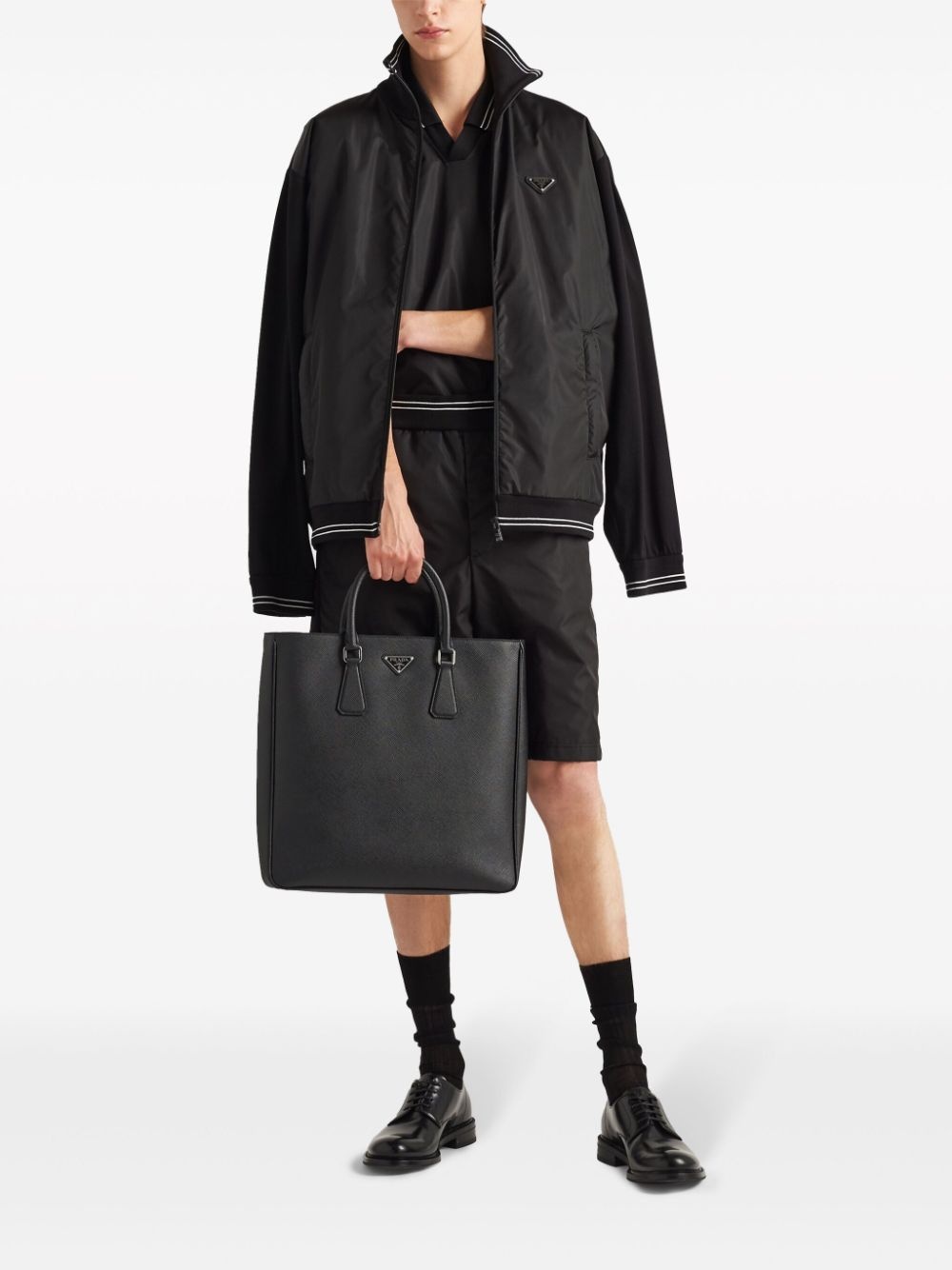 Re-Nylon panelled bomber jacket - 2