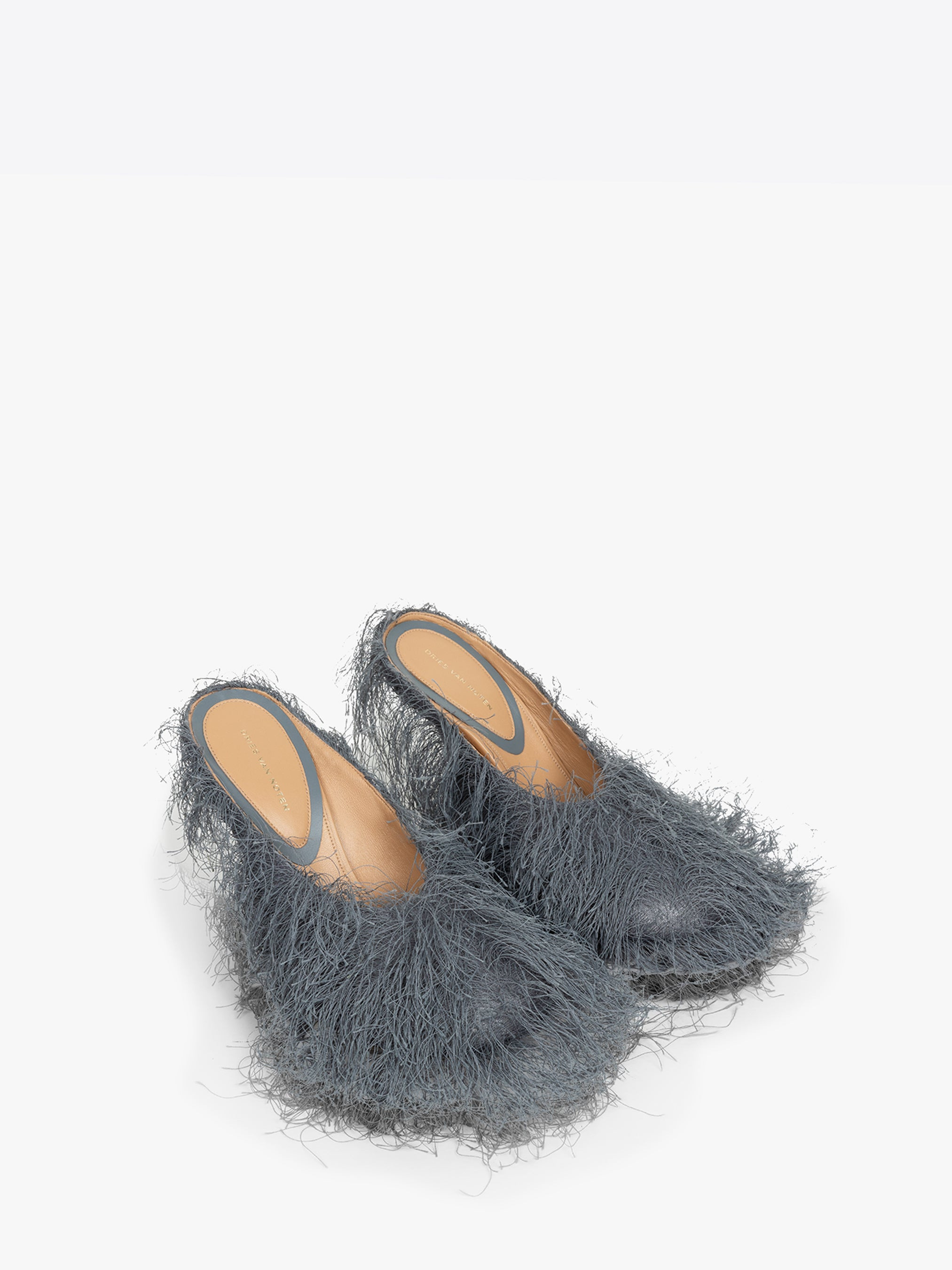 HEELED FRINGED MULES - 3
