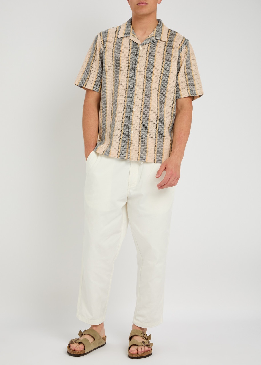 Universal Works Road Striped-intarsia Cotton-knit Shirt - 4