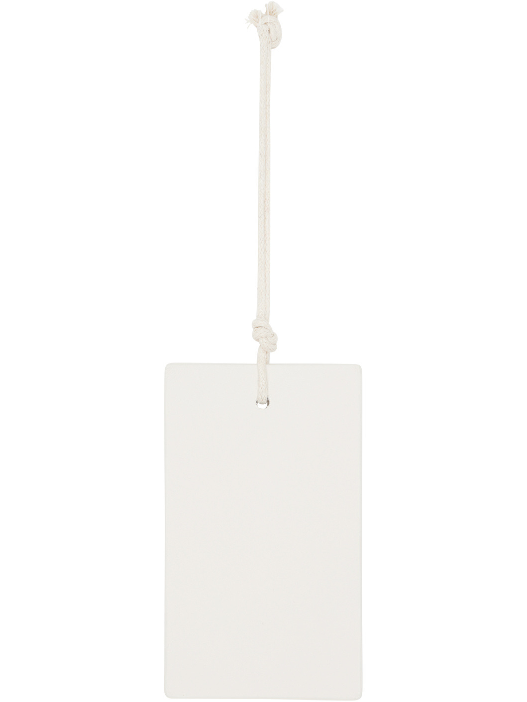 White Leather Logo Hangtag Keychain - 2