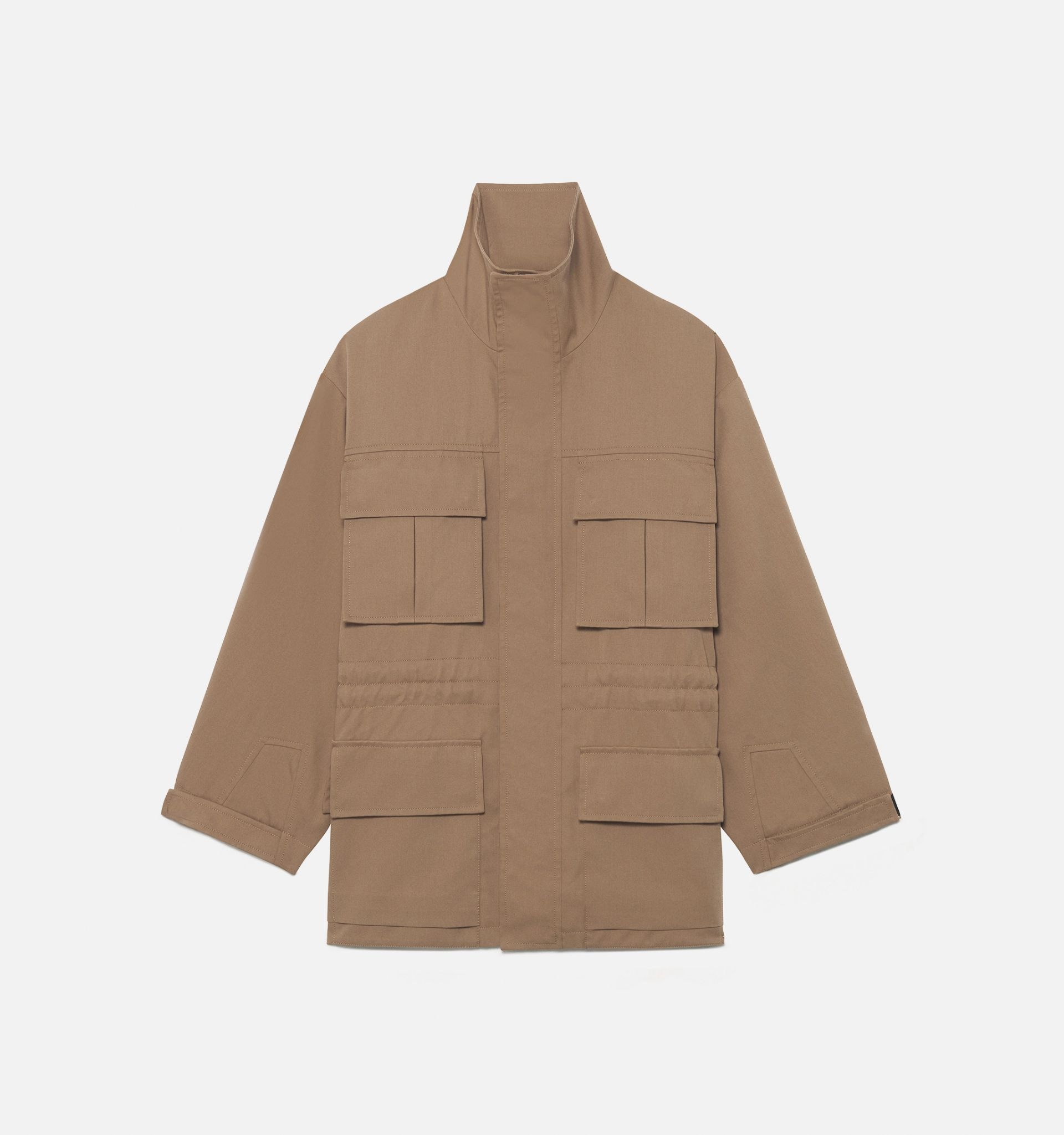 Zipped Parka With Elasticated Waist And Patch Pockets - 6