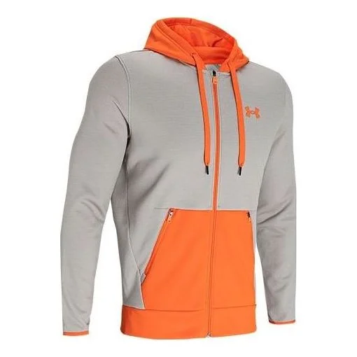Under Armour Fleece Textured Full Zip Hoodie 'Orange Light Brown' 1360718-200 - 1