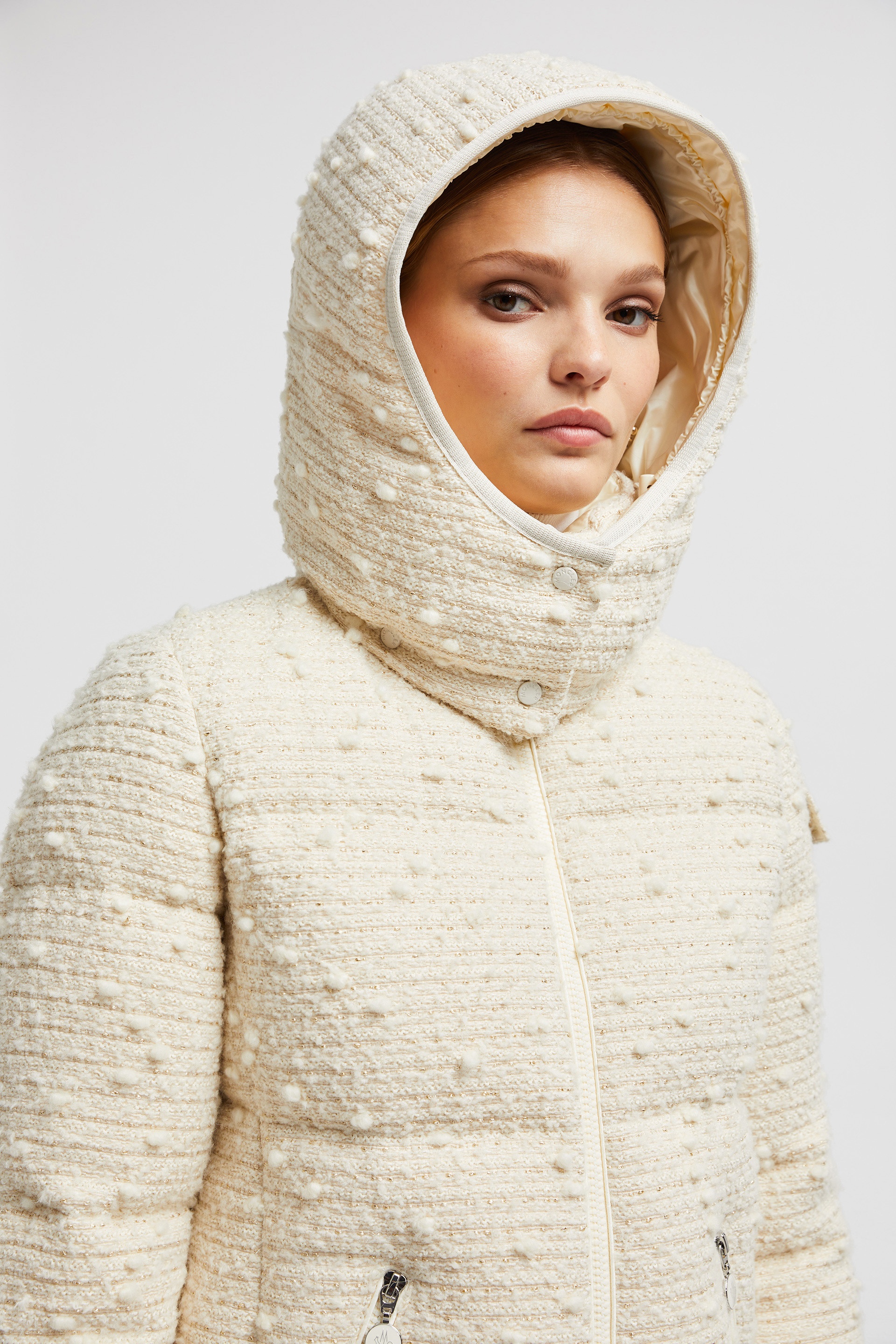 Moncler Fourmines Tweed Short Down Jacket | REVERSIBLE