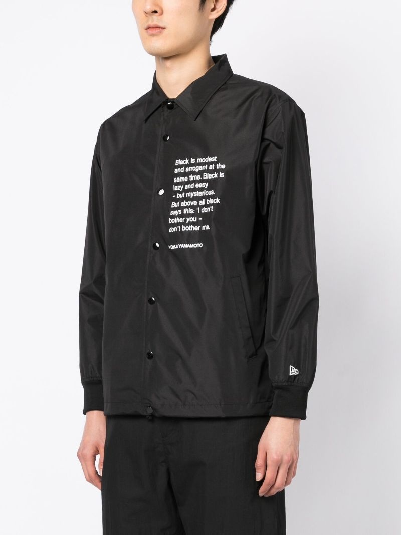 blackletter-print long-sleeve shirt jacket - 4