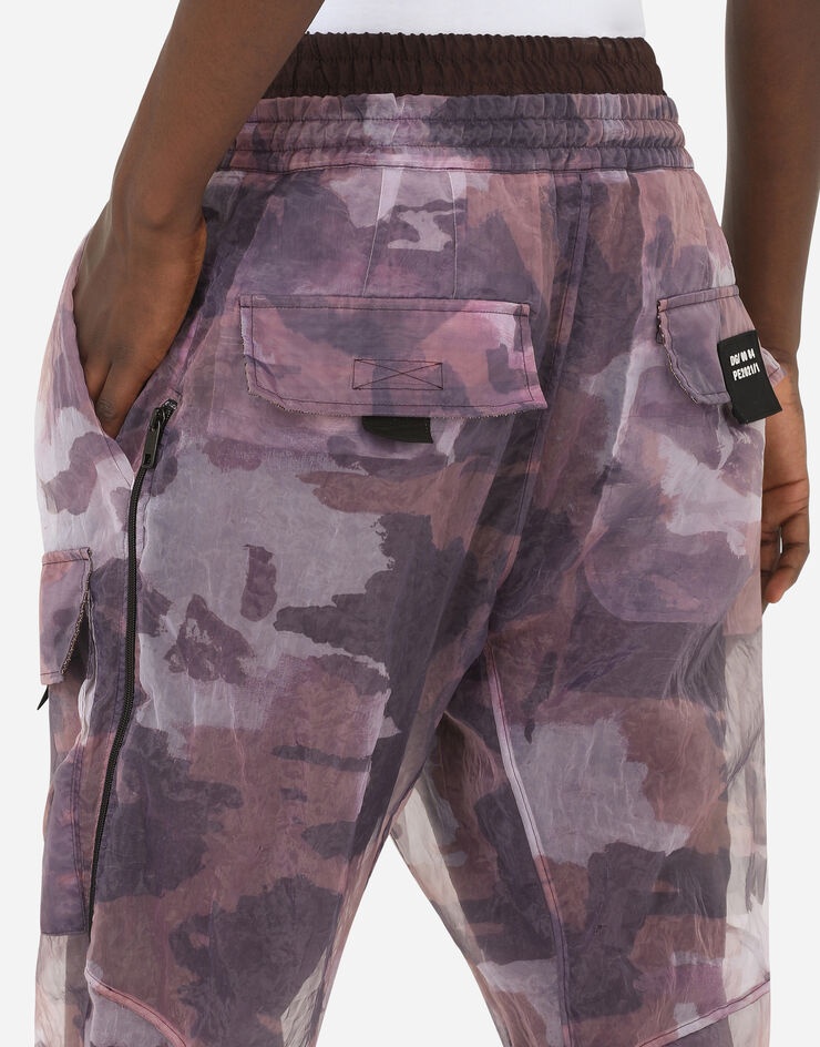 Camouflage-print organza cargo jogging pants - 7