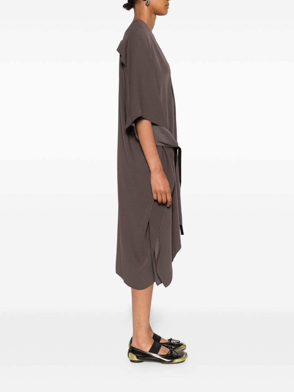 V-neck asymmetric day dress - 3