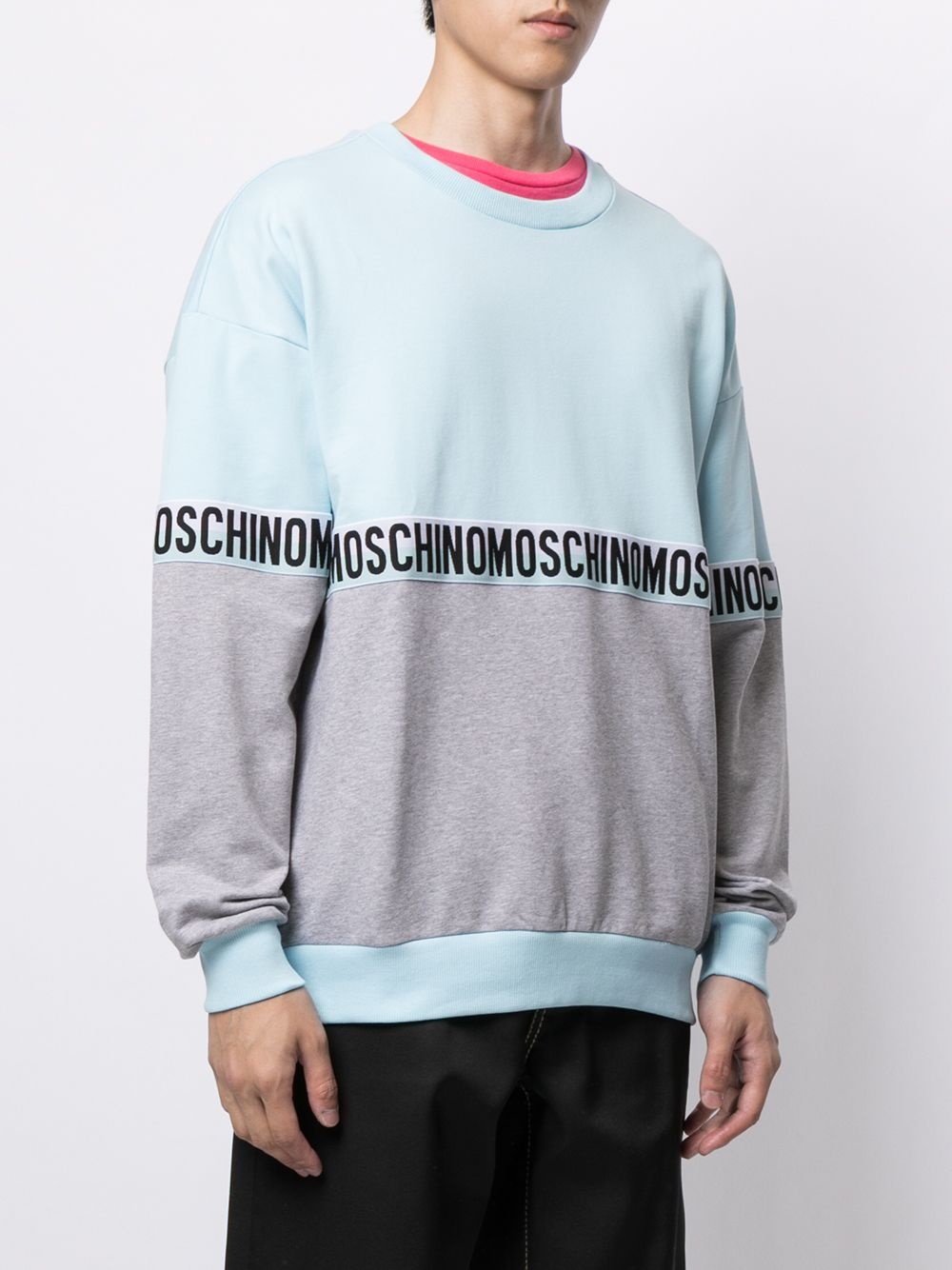 colour-block logo-band sweatshirt - 3