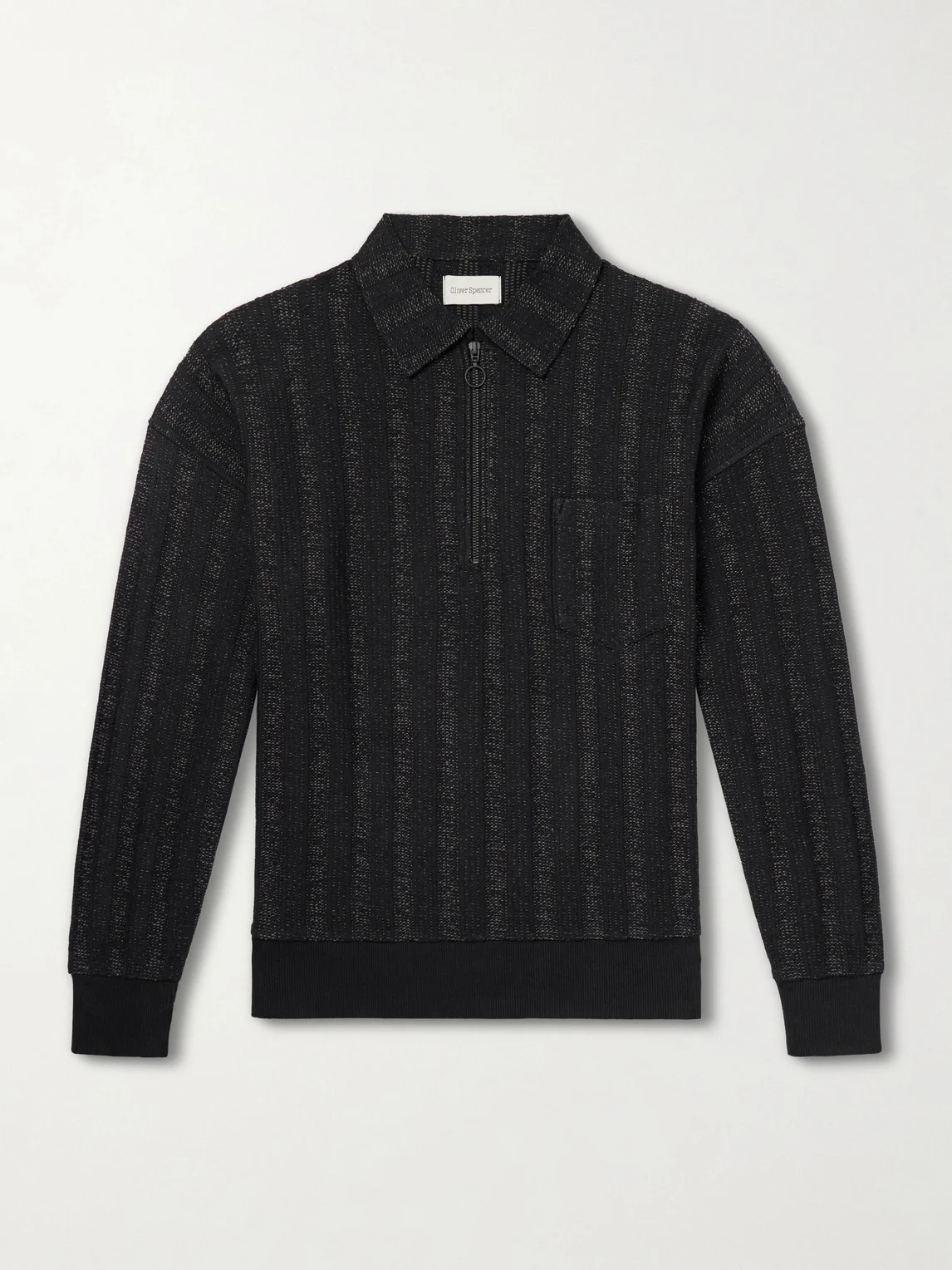 Lorimer Cotton-Blend Jacquard Half-Zip Sweater - 1
