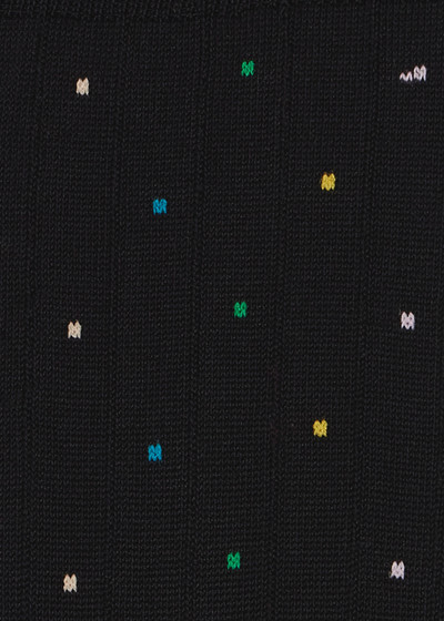 Paul Smith Black Cotton-Blend Multi Colour Polka Dot Socks outlook
