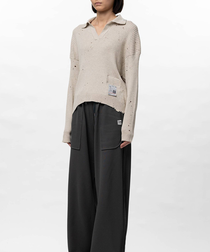 Distressed Knit Skipper Sweater 8