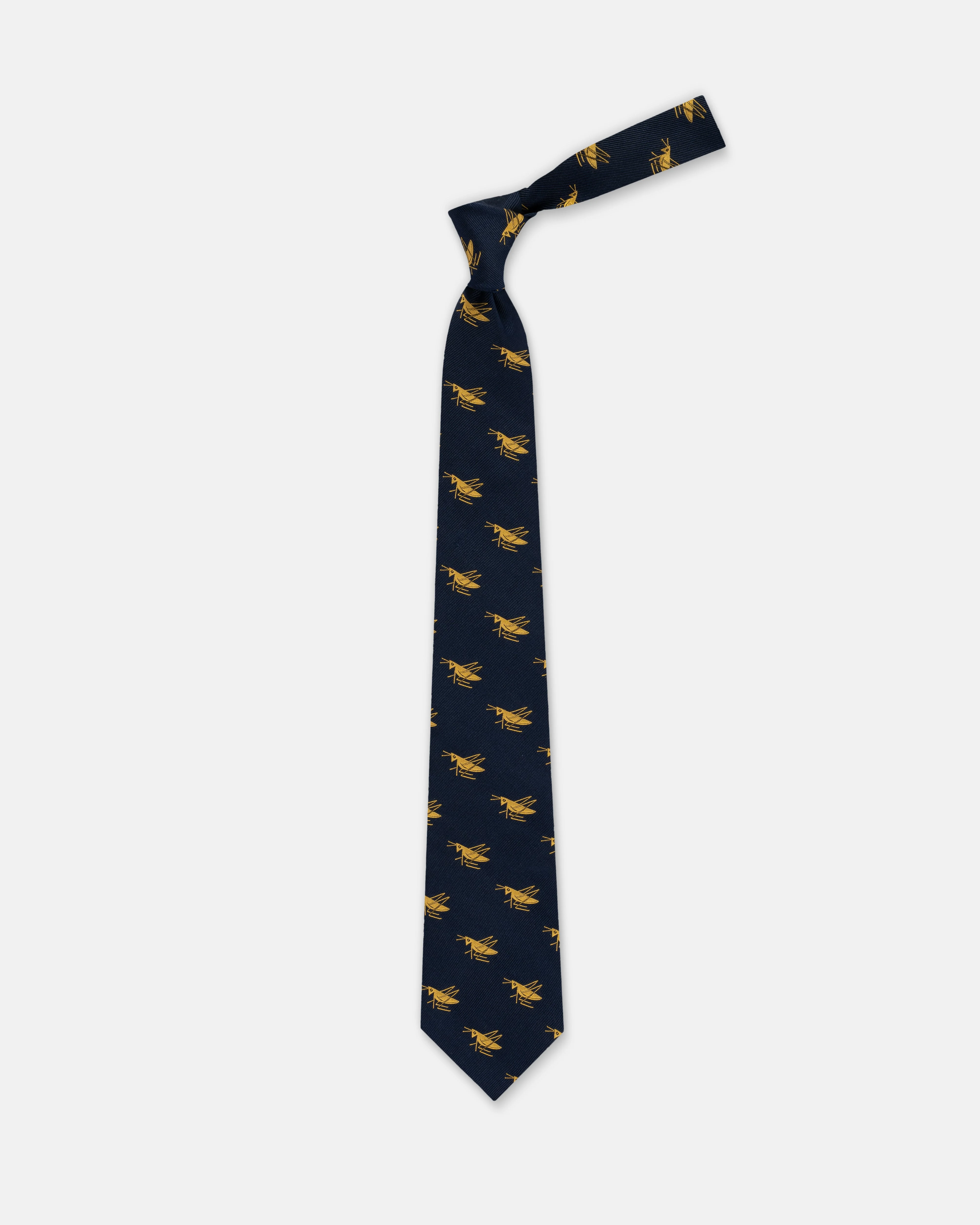MADE-IN-USA NAVY WITH GOLD GRASSHOPPERS CLUB TIE - 1