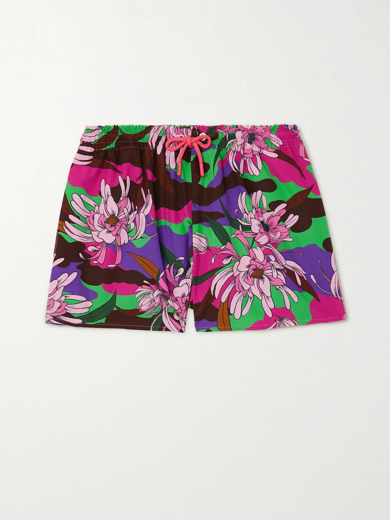 Floral-print Cotton-poplin Shorts - 1