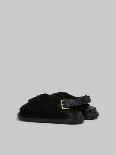 Marni BLACK CURLY SHEARLING FUSSBETT SLIDE outlook