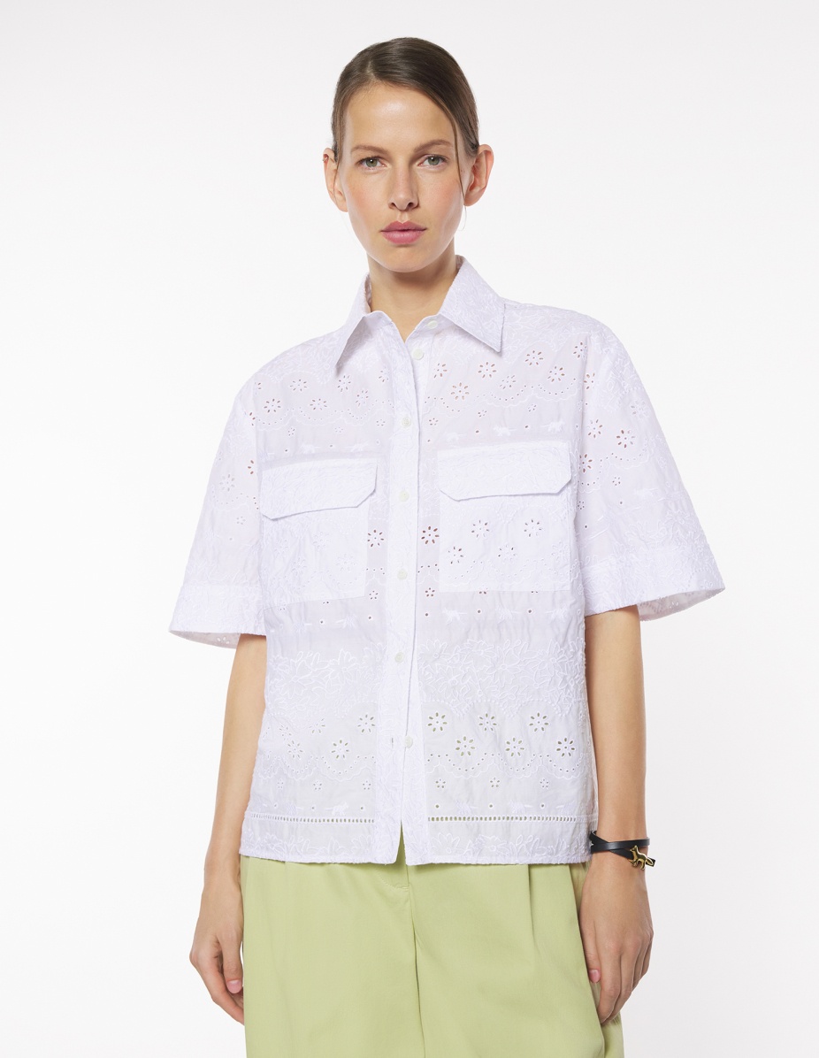 BRODERIE ANGLAISE BOXY SHORT SLEEVE SHIRT - 3
