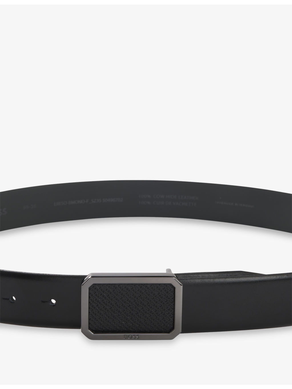 Monogram-plaque leather belt - 4