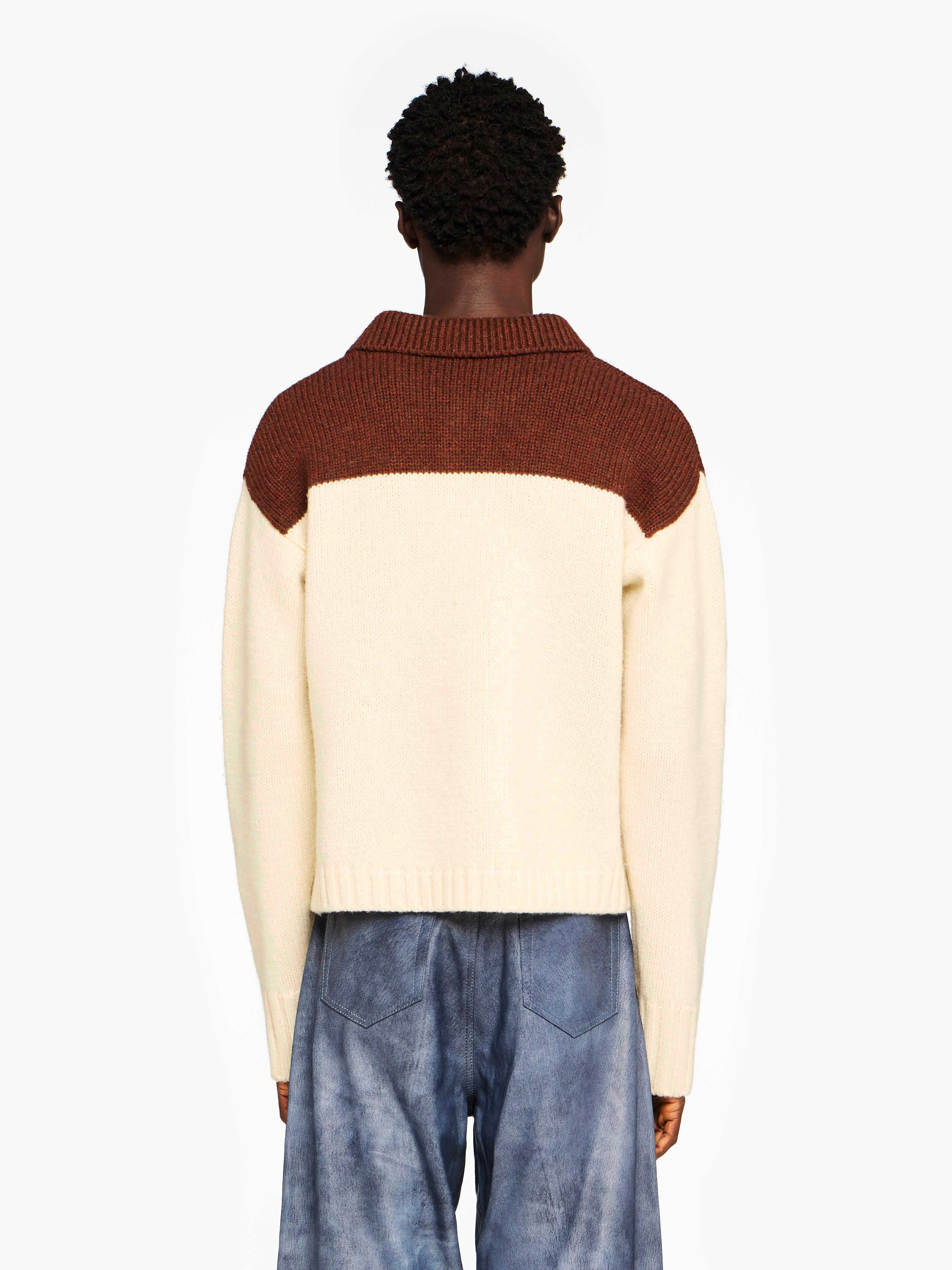 HOUSE' INTARSIA POLO SWEATER - 3