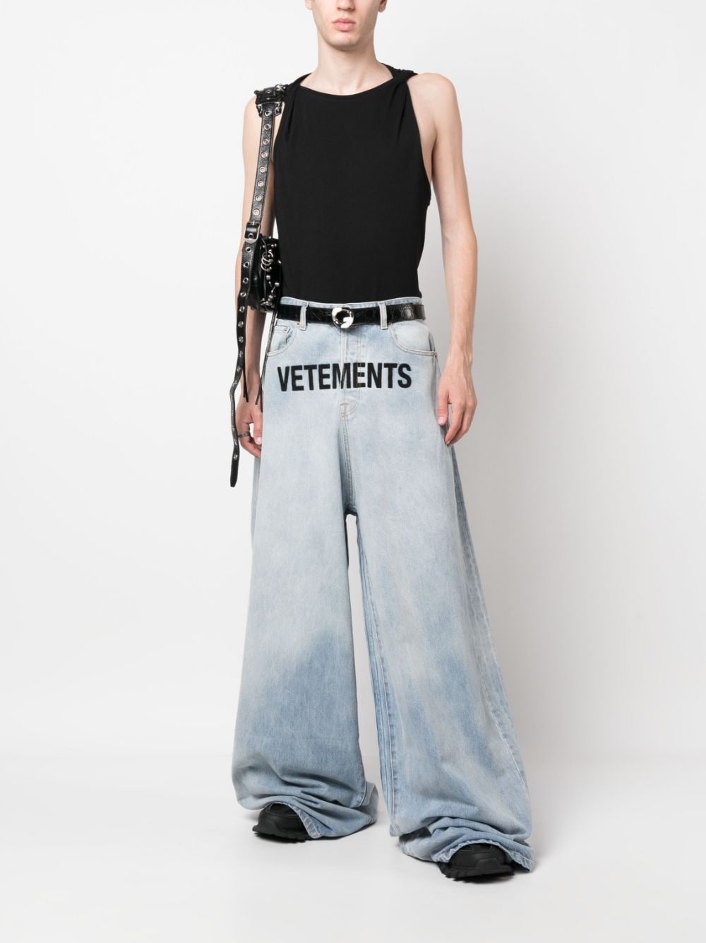 logo-print baggy jeans - 2