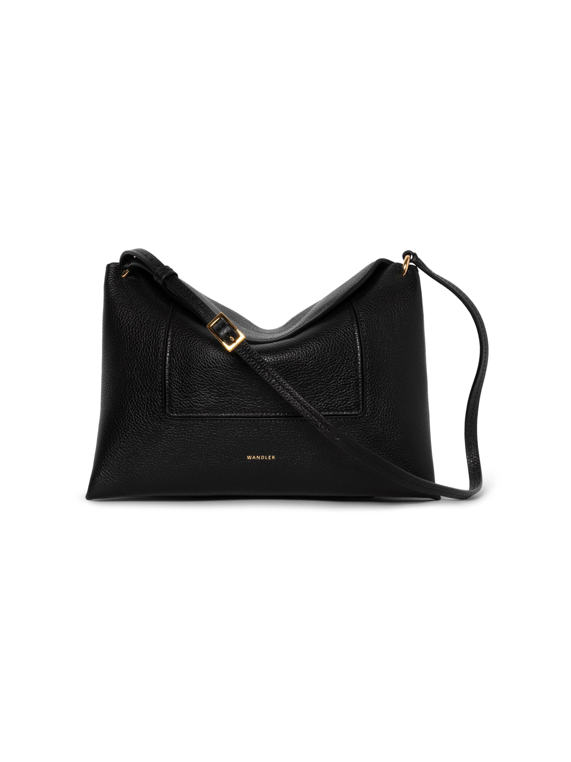 Women's Penelope Slouch Leather Shoulder Bag - Black Crust - 1