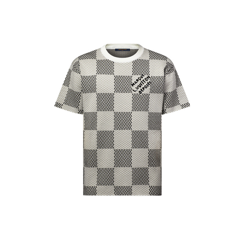 Damier Jacquard Short-Sleeved Crewneck 1