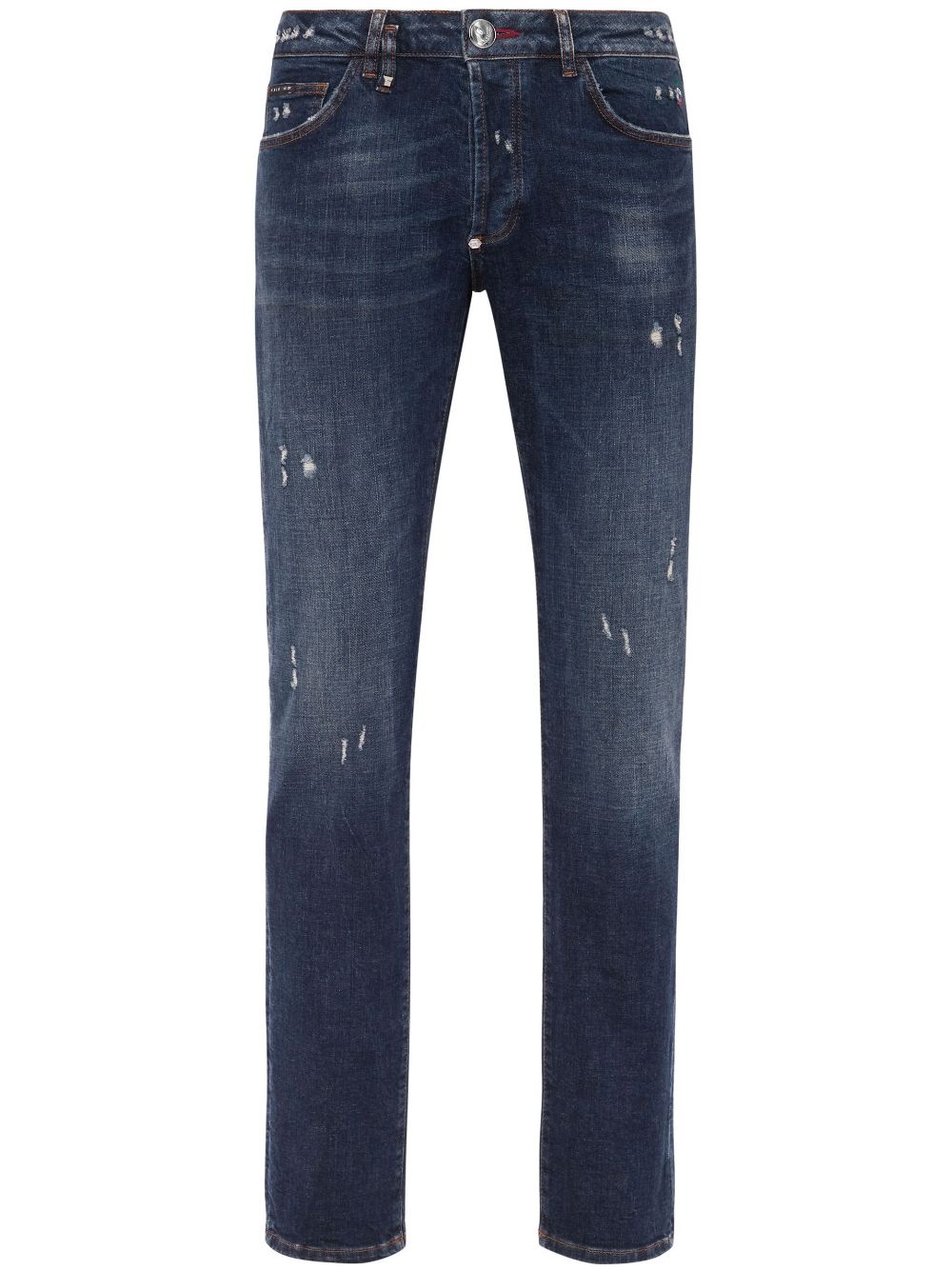 distressed low-rise skinny jeans - 1