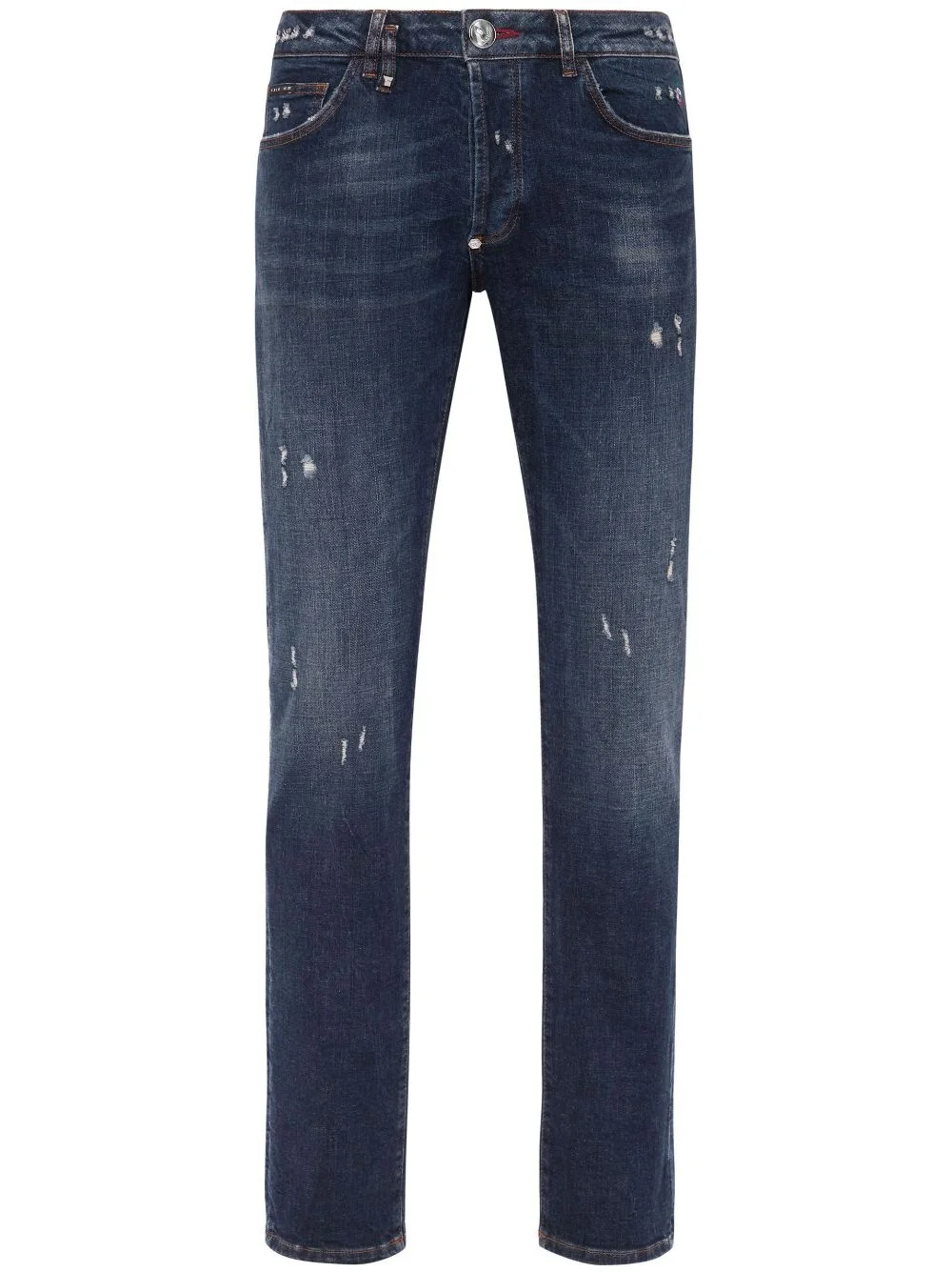 distressed low-rise skinny jeans - 1
