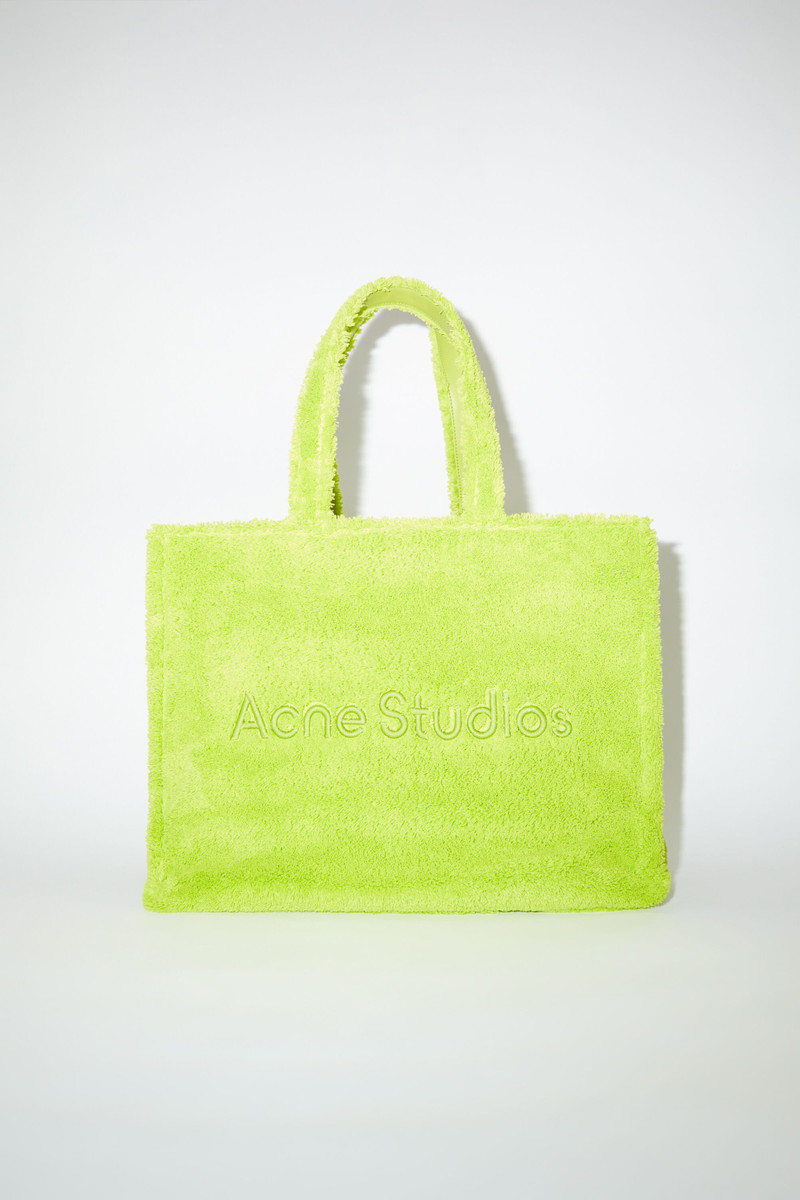 Furry logo shoulder tote bag - Lime green 1