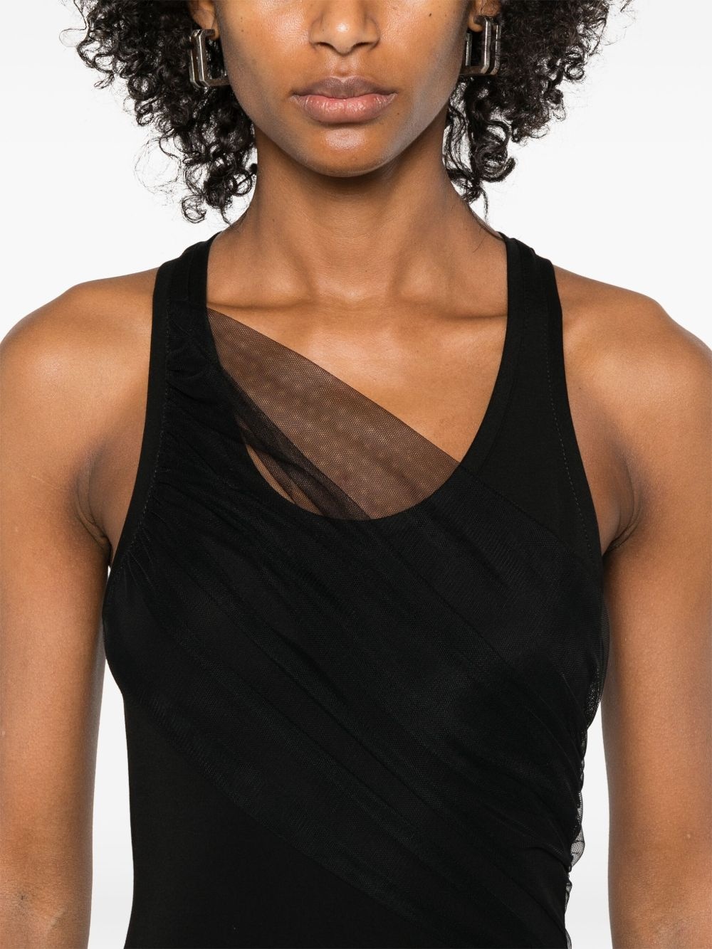 gathered-tulle tank mini dress - 5