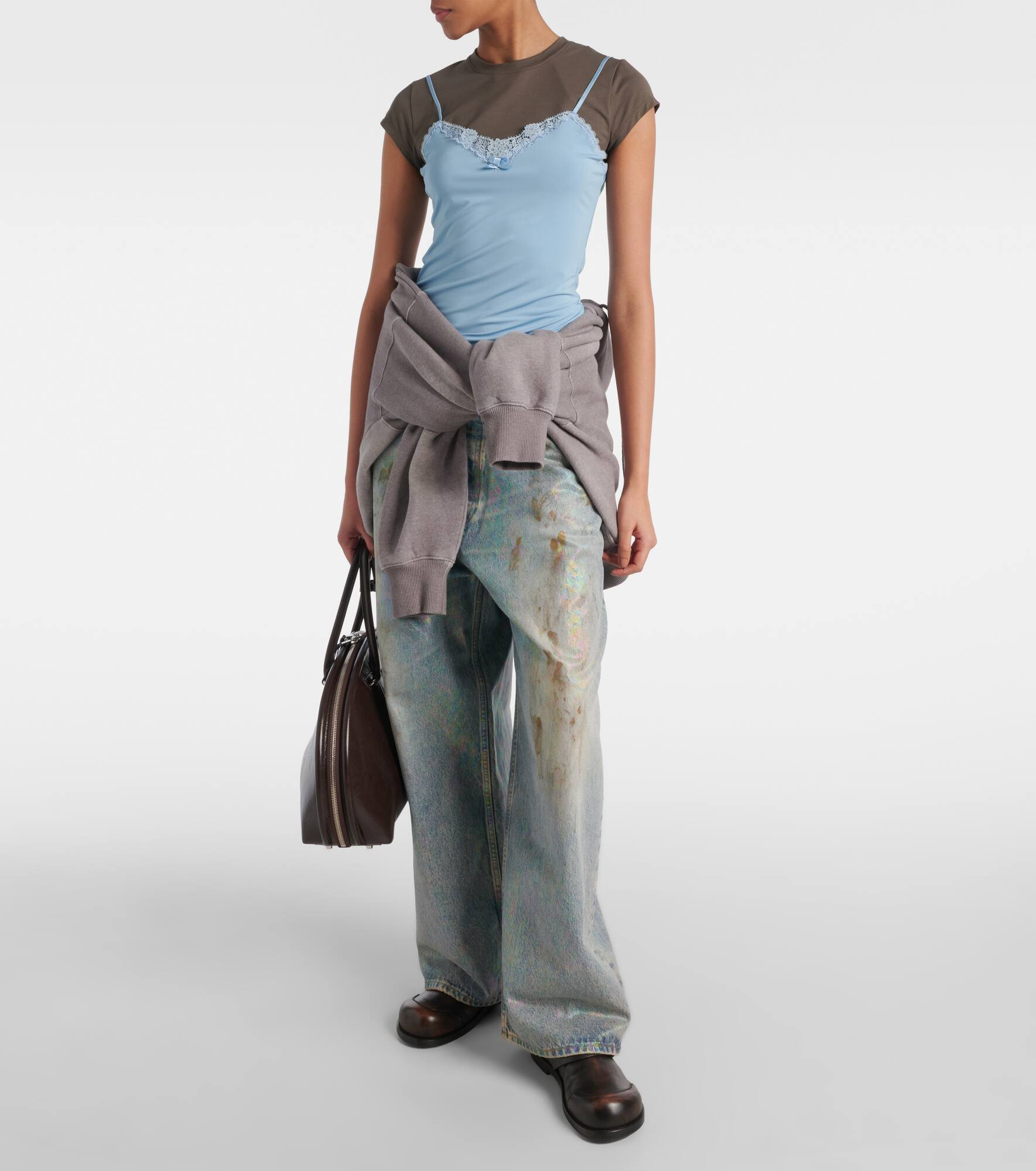 Layered jersey top - 2
