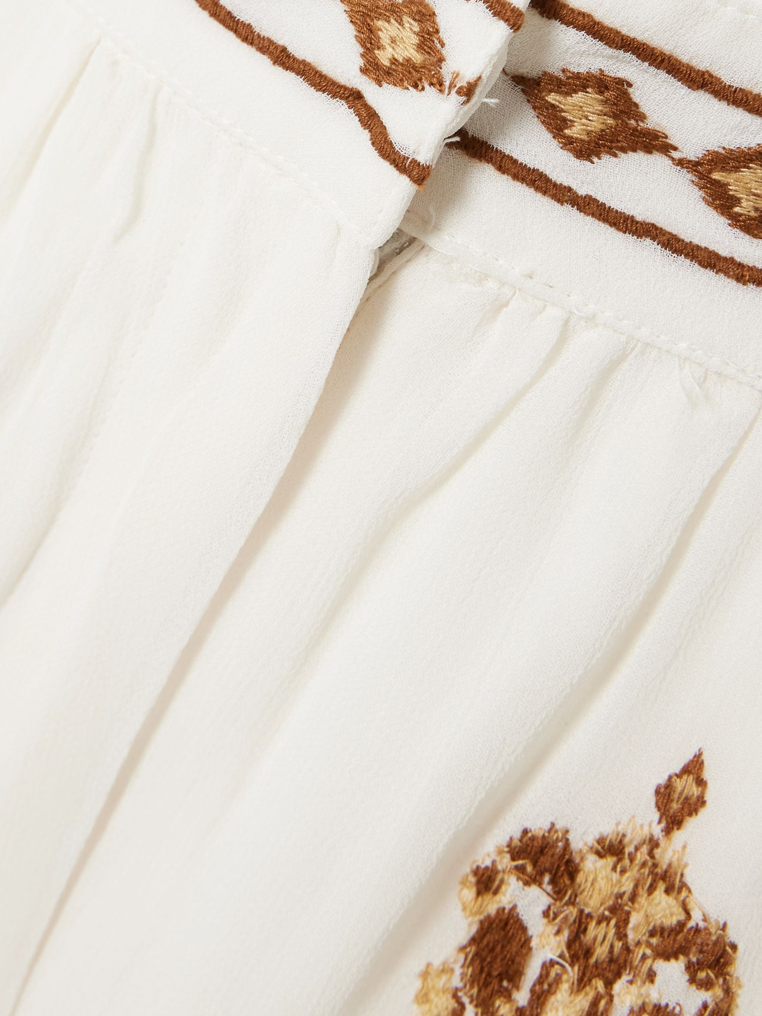 Anchor Tapestry embroidered georgette tapered pants Off-white - 4