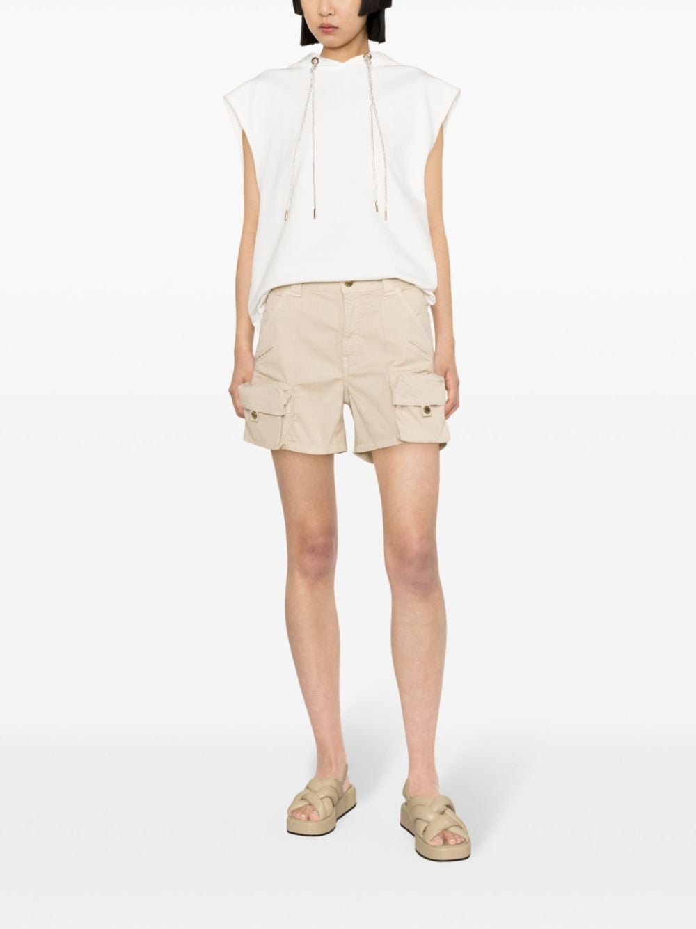 cargo cotton mini shorts - 2