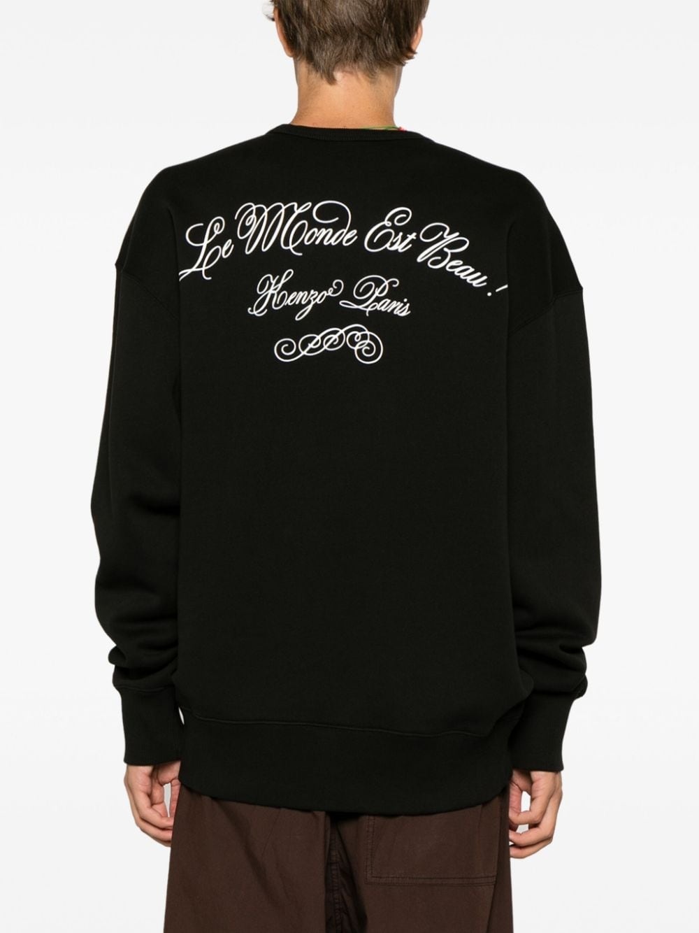 logo-patch cotton sweatshirt - 4
