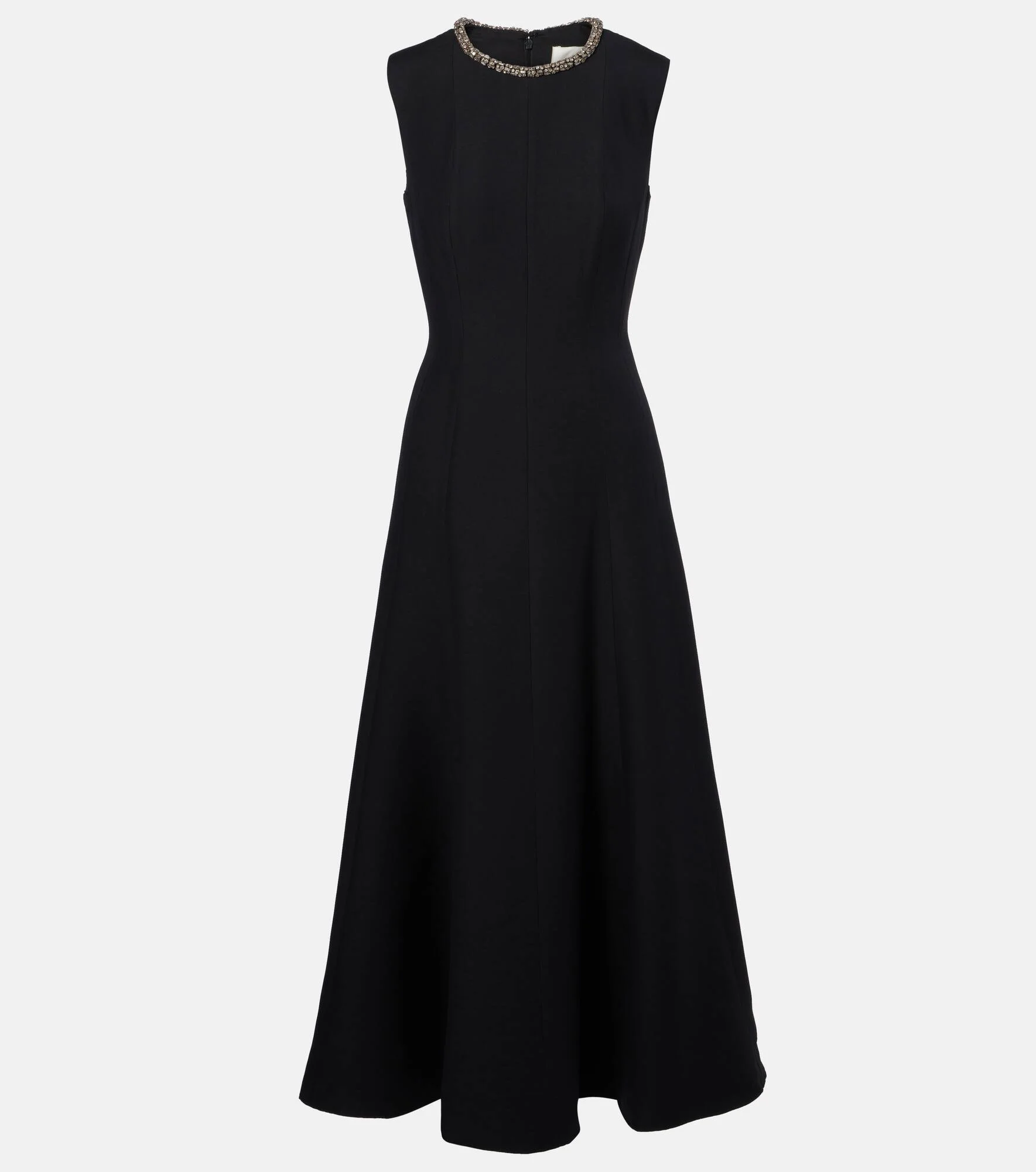 Embellished wool and silk midi dress - 1