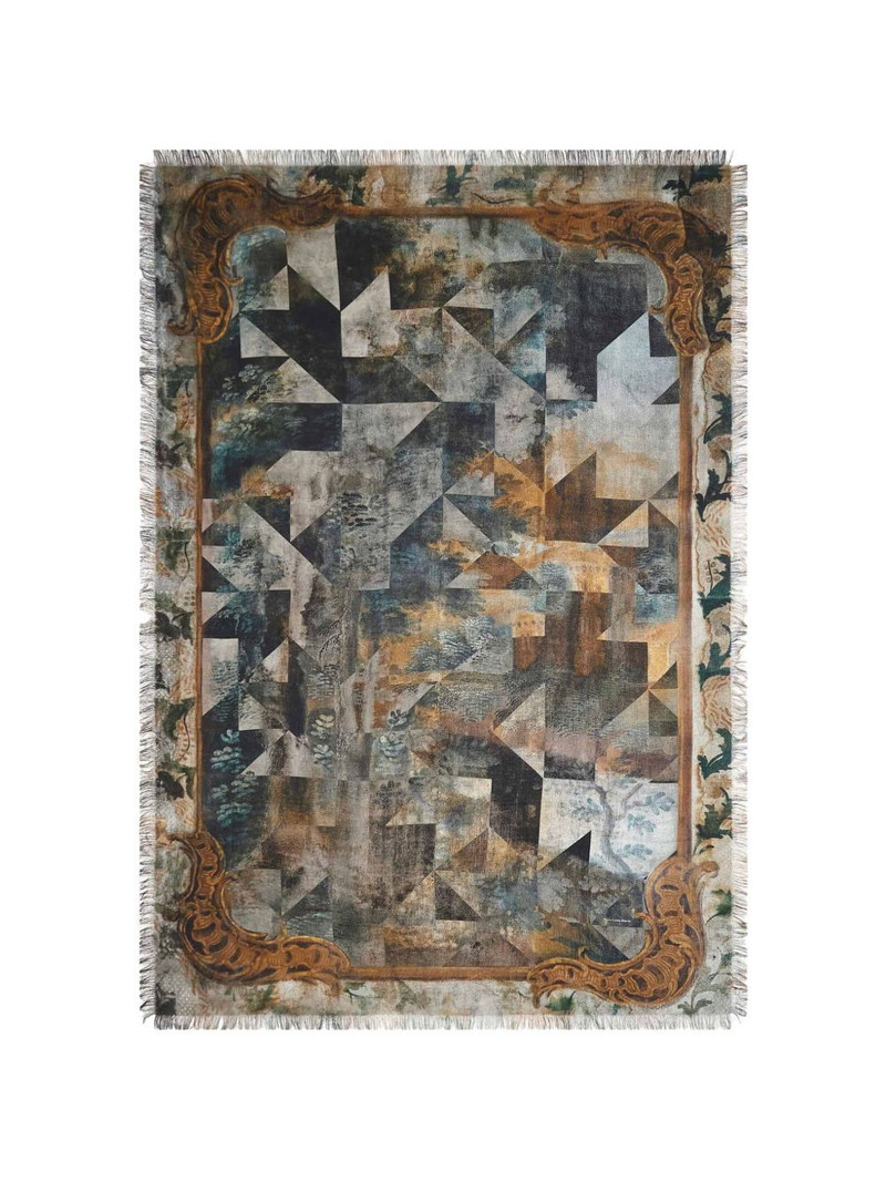 Aloeuw printed fringed shawl scarf 1