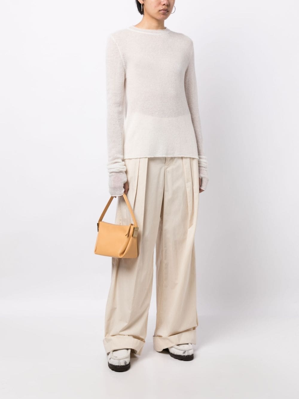 semi-sheer fine-knit jumper - 2