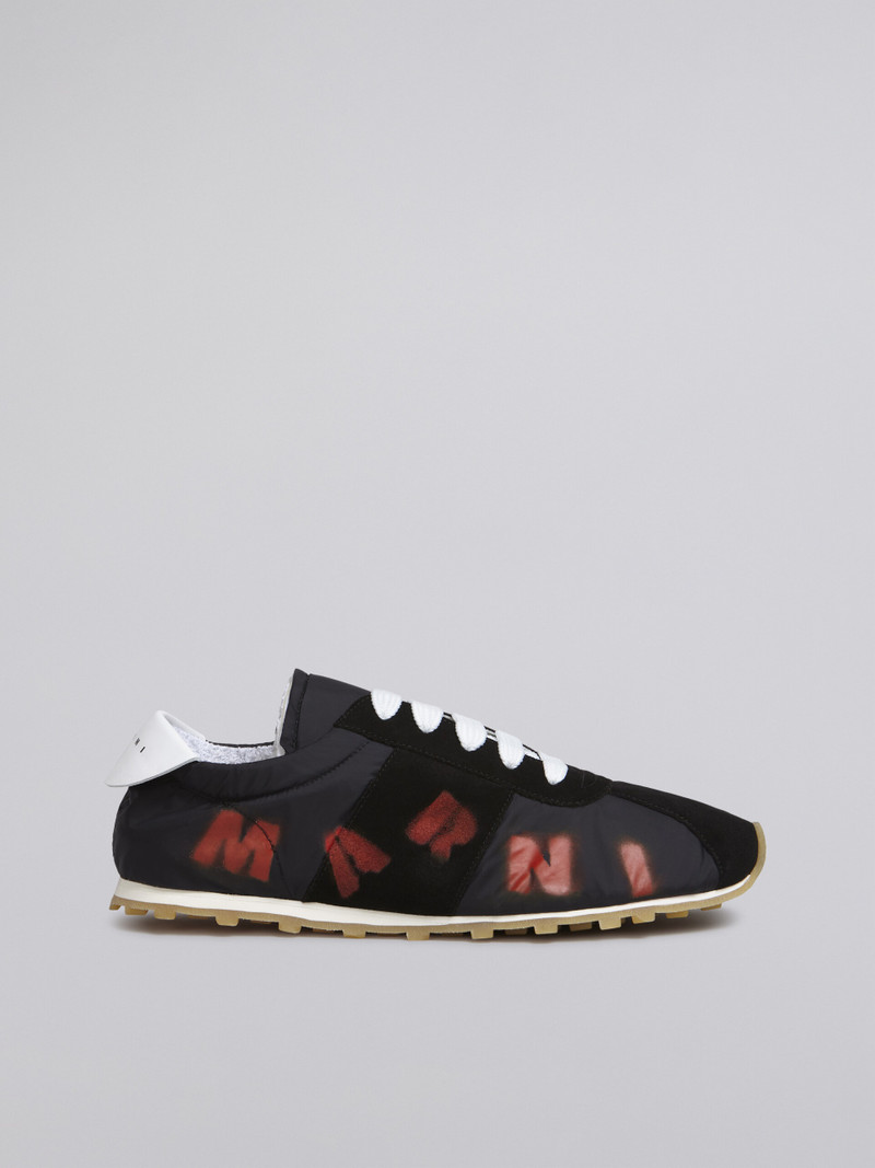 BLACK POLYAMIDE SNEAKER WITH AIRBRUSHED MARNI LOGO 1