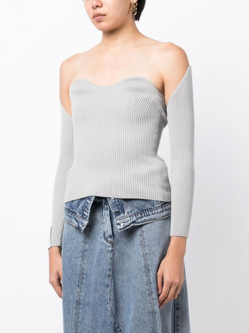 ribbed-knit bustier-style top 3